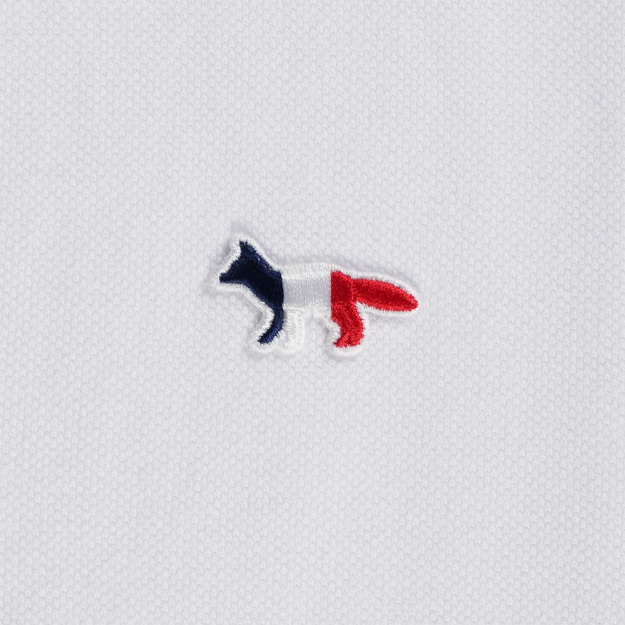 Maison Kitsune Tricolour Patch Classic Polo Shirt - White