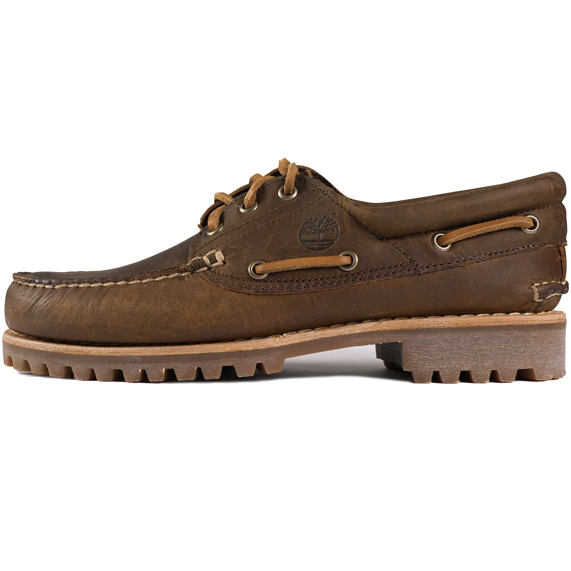 Timberland 3-Eye Lug Handsewn Boat Shoe - Mid Brown