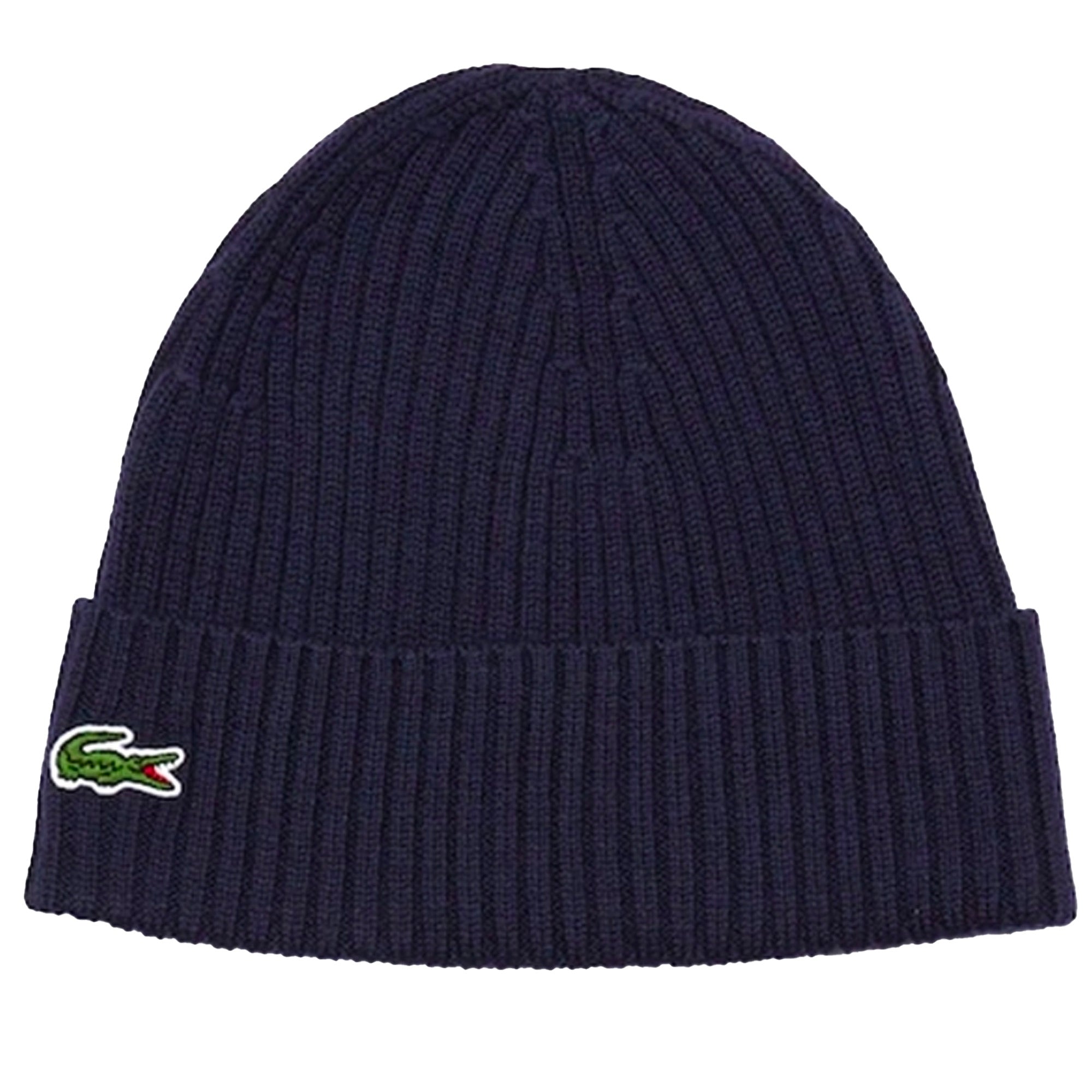 Lacoste Ribbed Wool Beanie - Marine