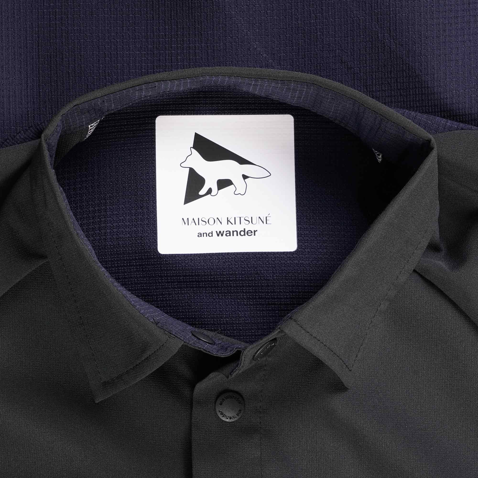 And Wander x Maison Kitsun Hiking Shirt - Black