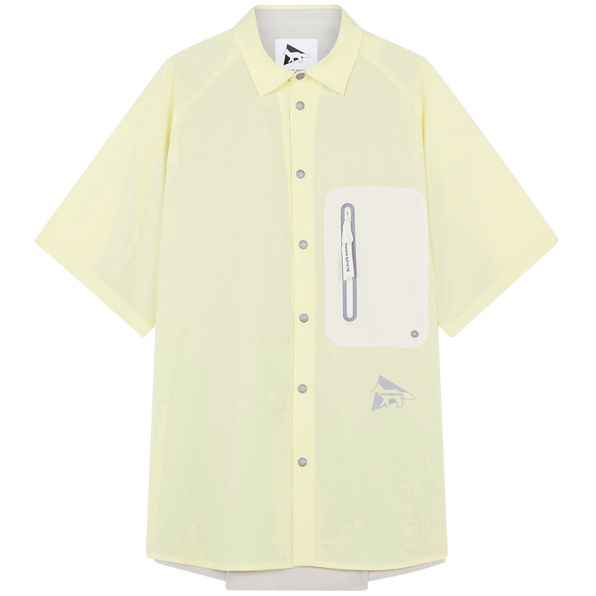 And Wander x Maison Kitsun Hiking Shirt - Yellow