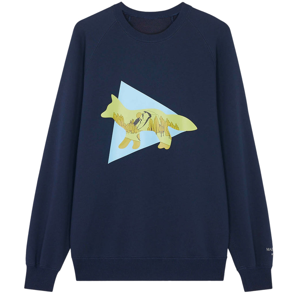 And Wander x Maison Kitsun Dry Cotton Sweatshirt - Navy