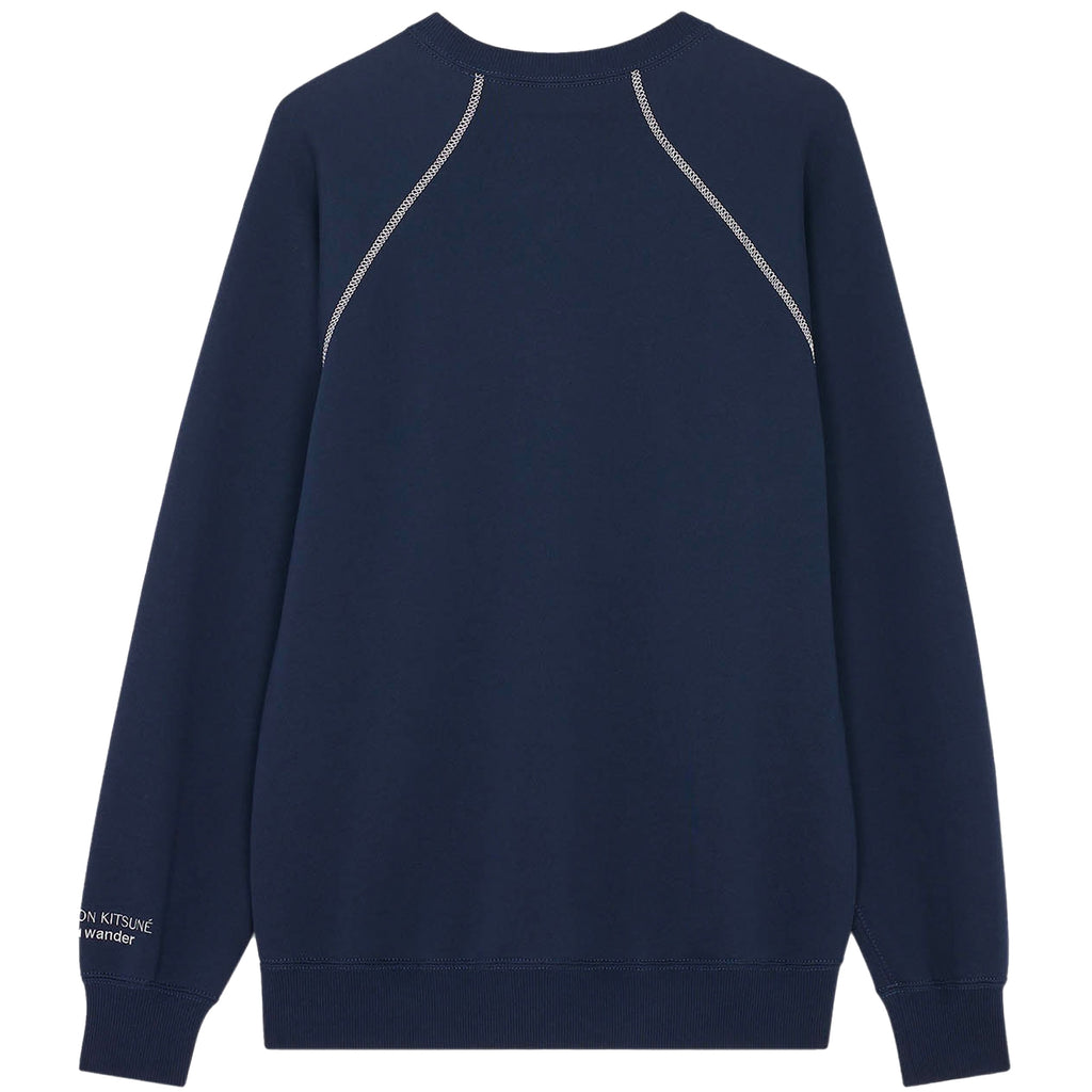 And Wander x Maison Kitsun Dry Cotton Sweatshirt - Navy