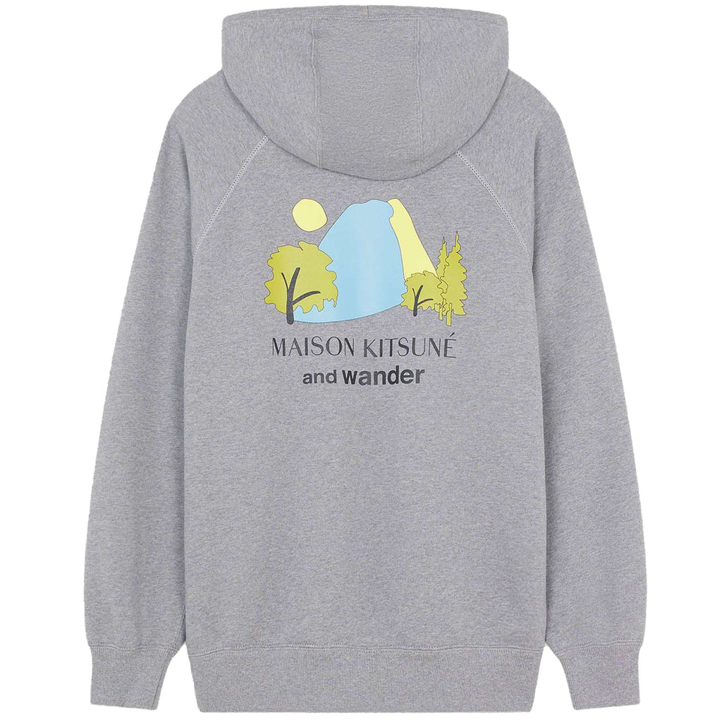 And Wander x Maison Kitsun Dry Cotton Hoodie - Gray