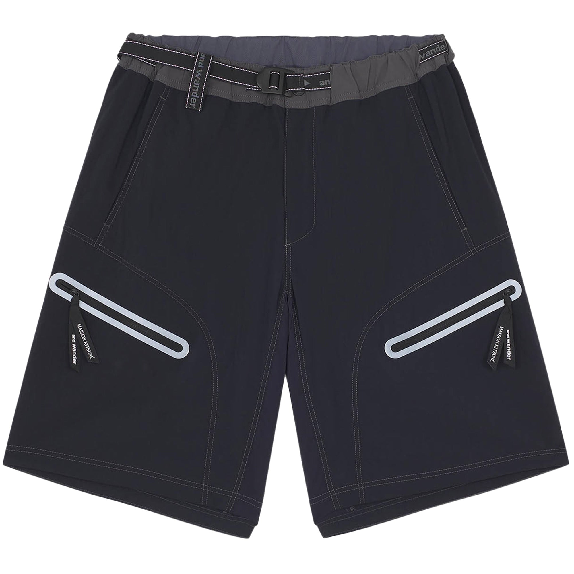 And Wander x Maison Kitsun Hiking Set Up Shorts - Black