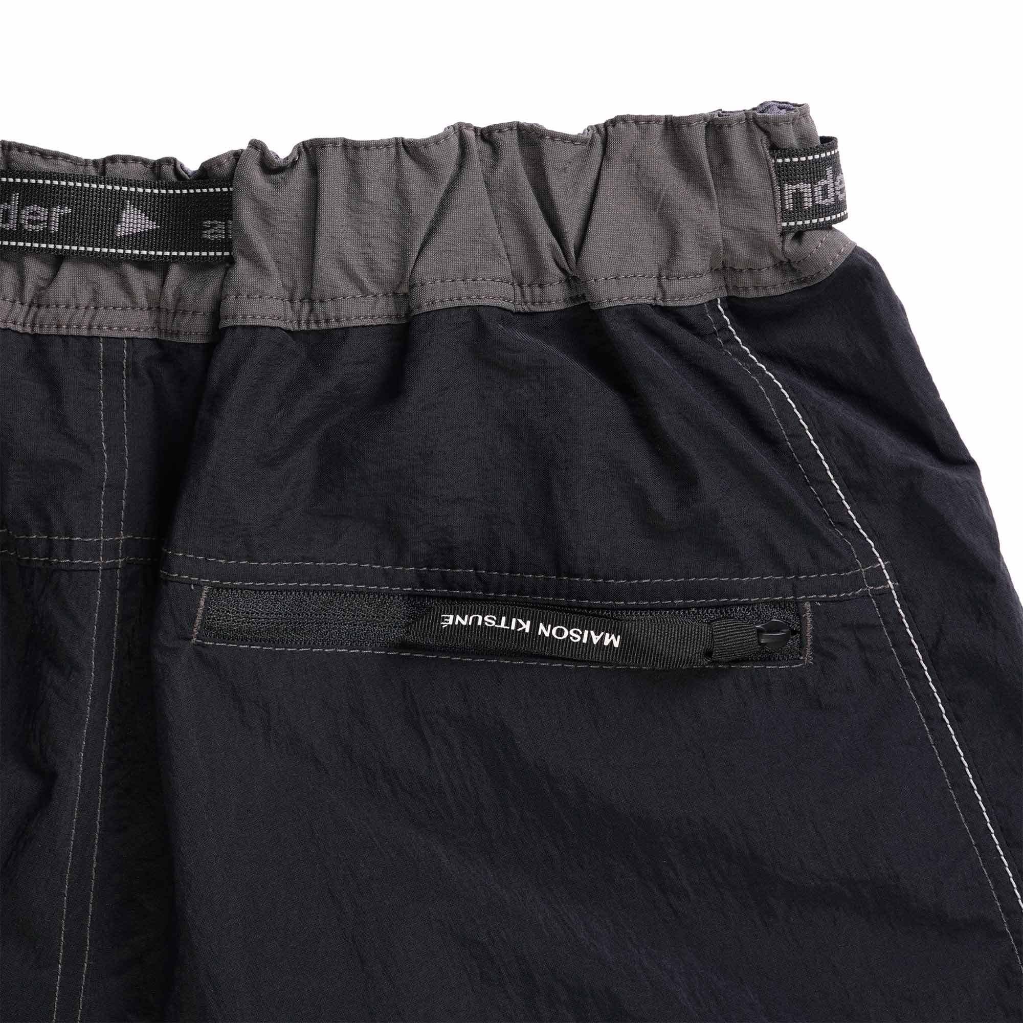 And Wander x Maison Kitsun Hiking Set Up Shorts - Black