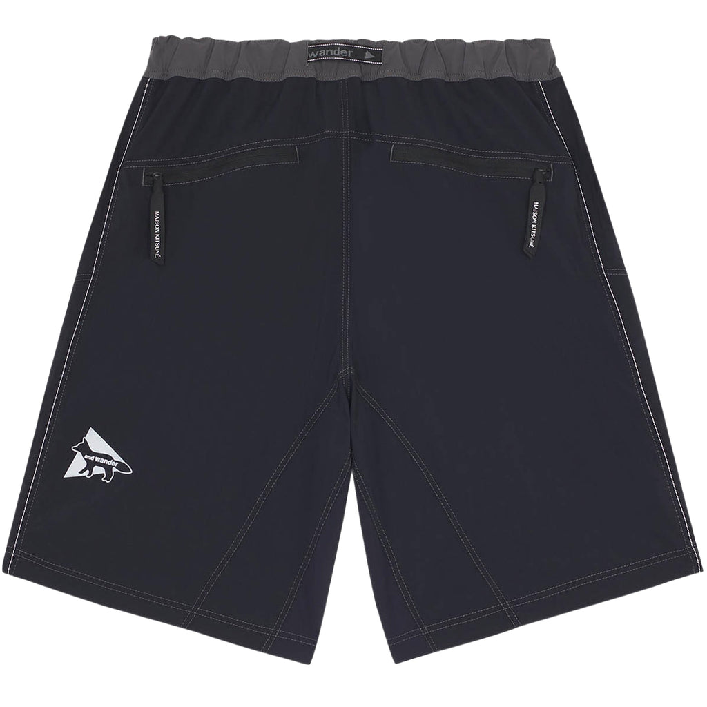 And Wander x Maison Kitsun Hiking Set Up Shorts - Black