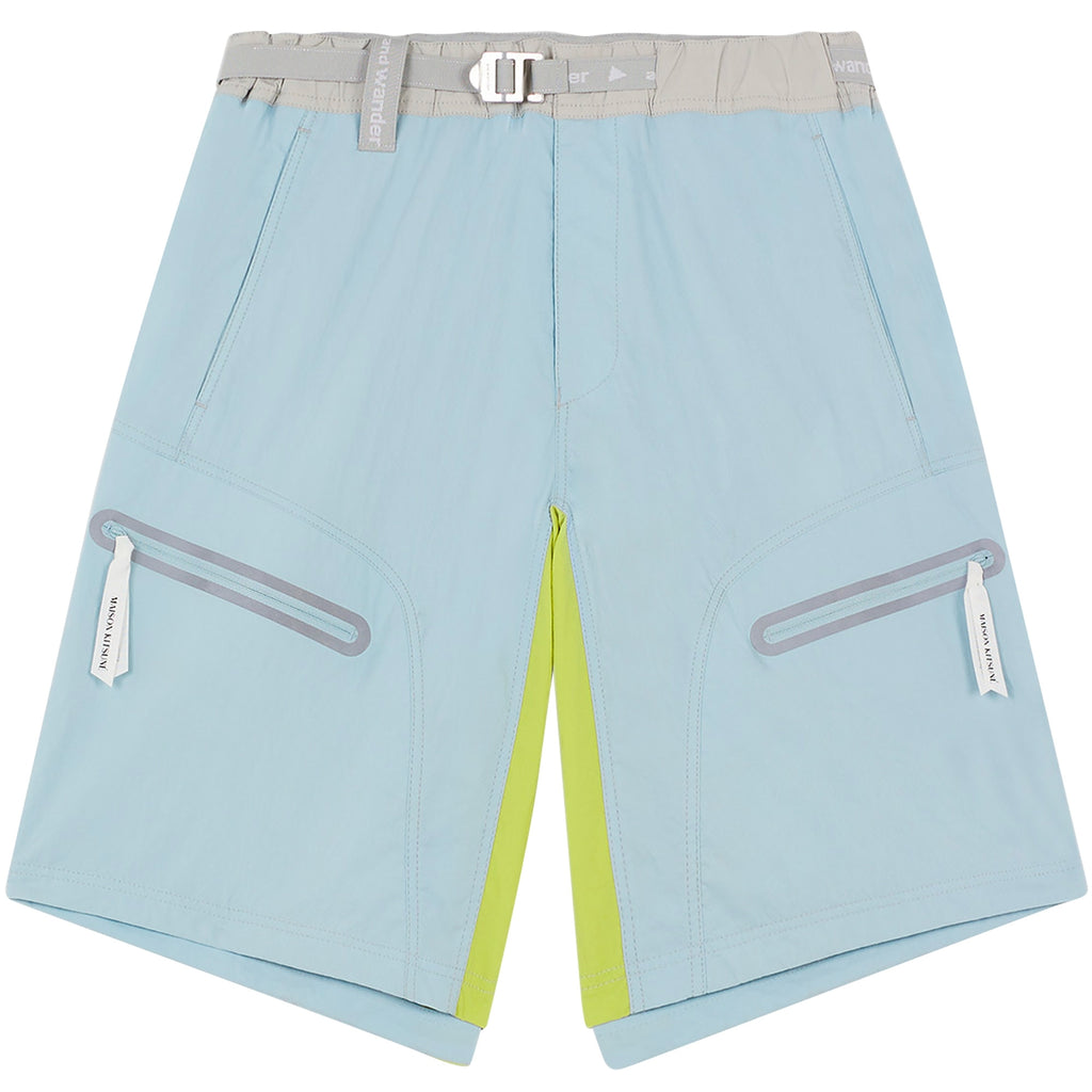 And Wander x Maison Kitsun Hiking Set Up Shorts - Light Blue