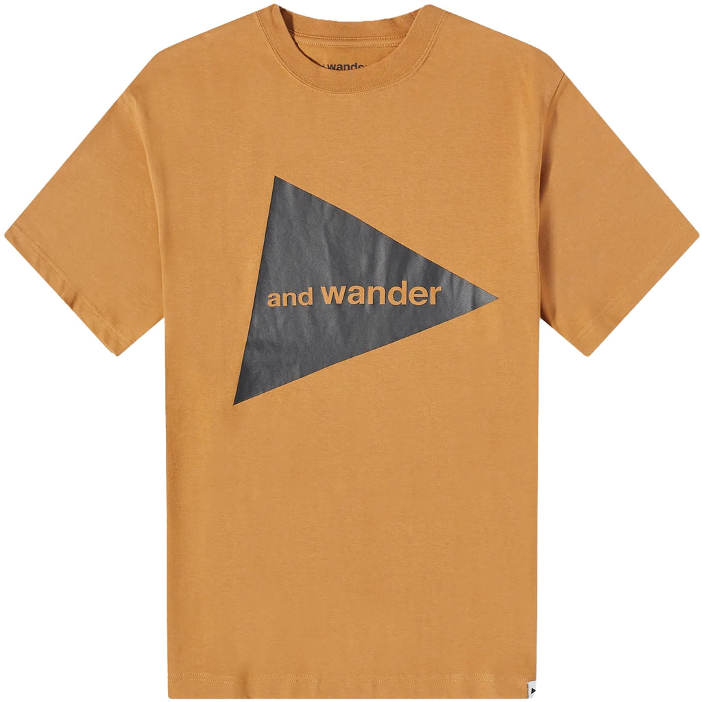 And Wander Big Logo T-Shirt - Dark Beige