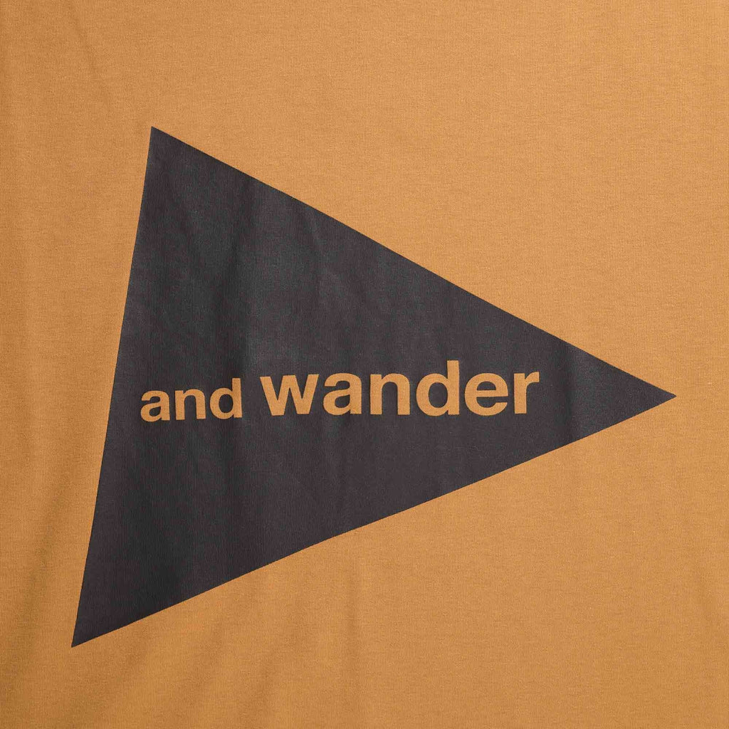 And Wander Big Logo T-Shirt - Dark Beige