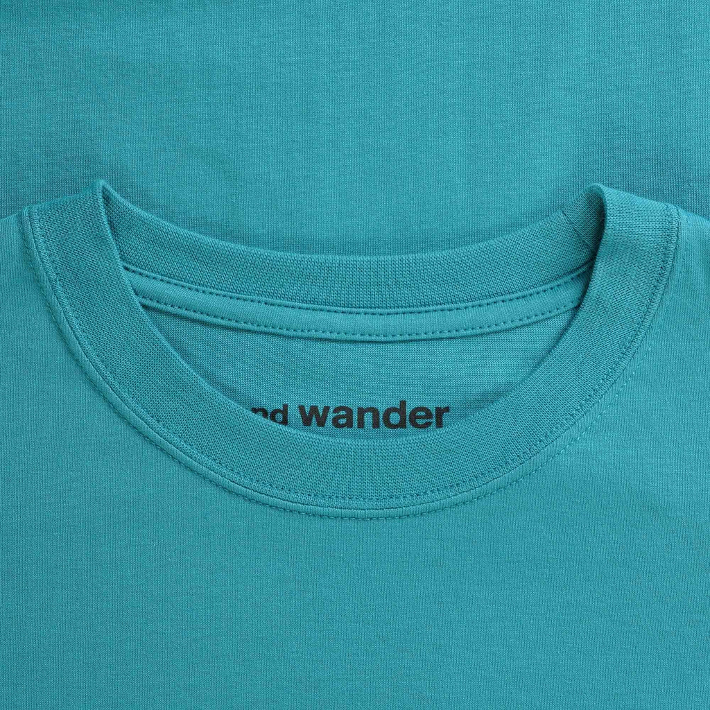 And Wander Big Logo T-Shirt - Blue