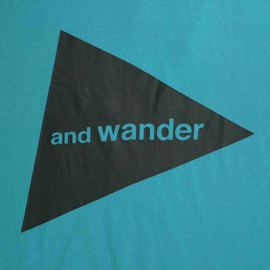 And Wander Big Logo T-Shirt - Blue