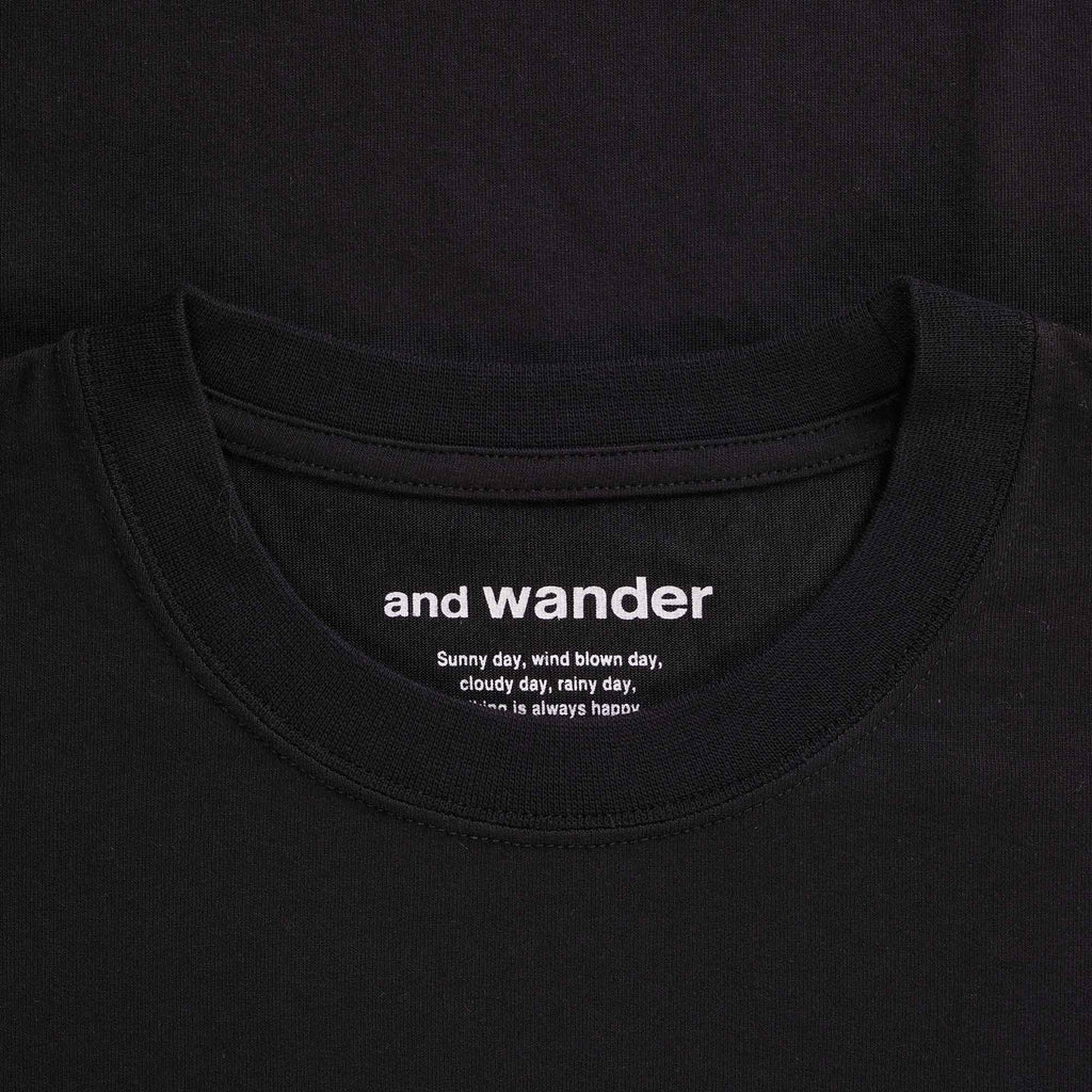 And Wander Big Logo T-Shirt - Black