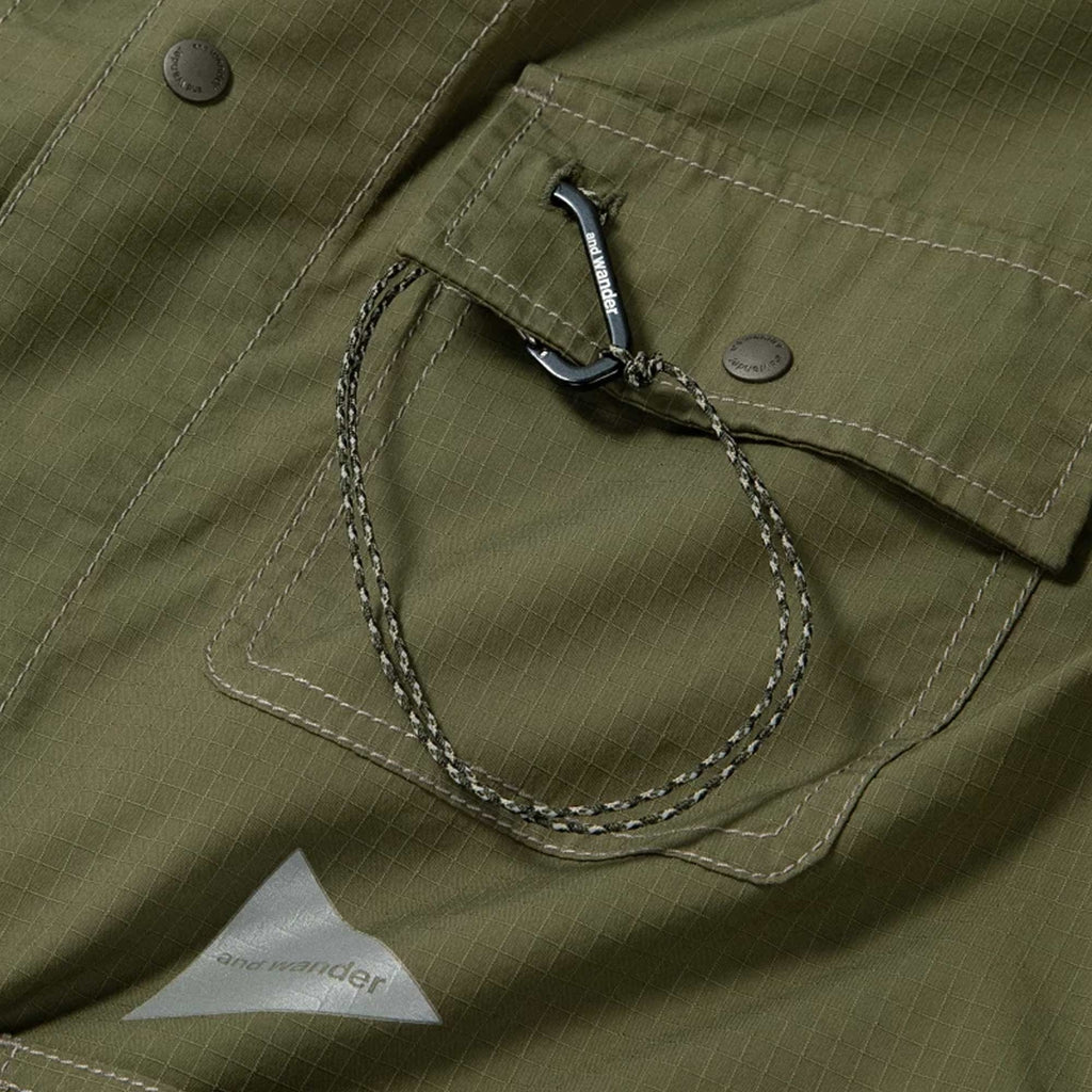 And Wander Dry Rip Cotton-Blend Shirt Jacket  - Khaki