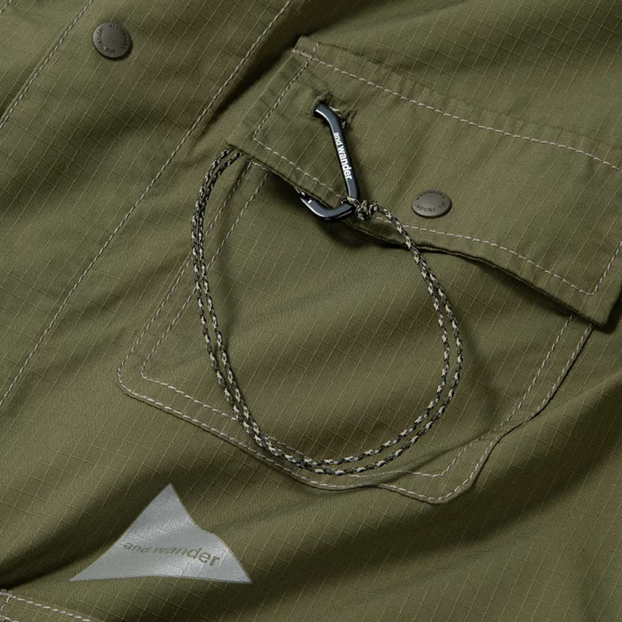 And Wander Dry Rip Cotton-Blend Shirt Jacket  - Khaki