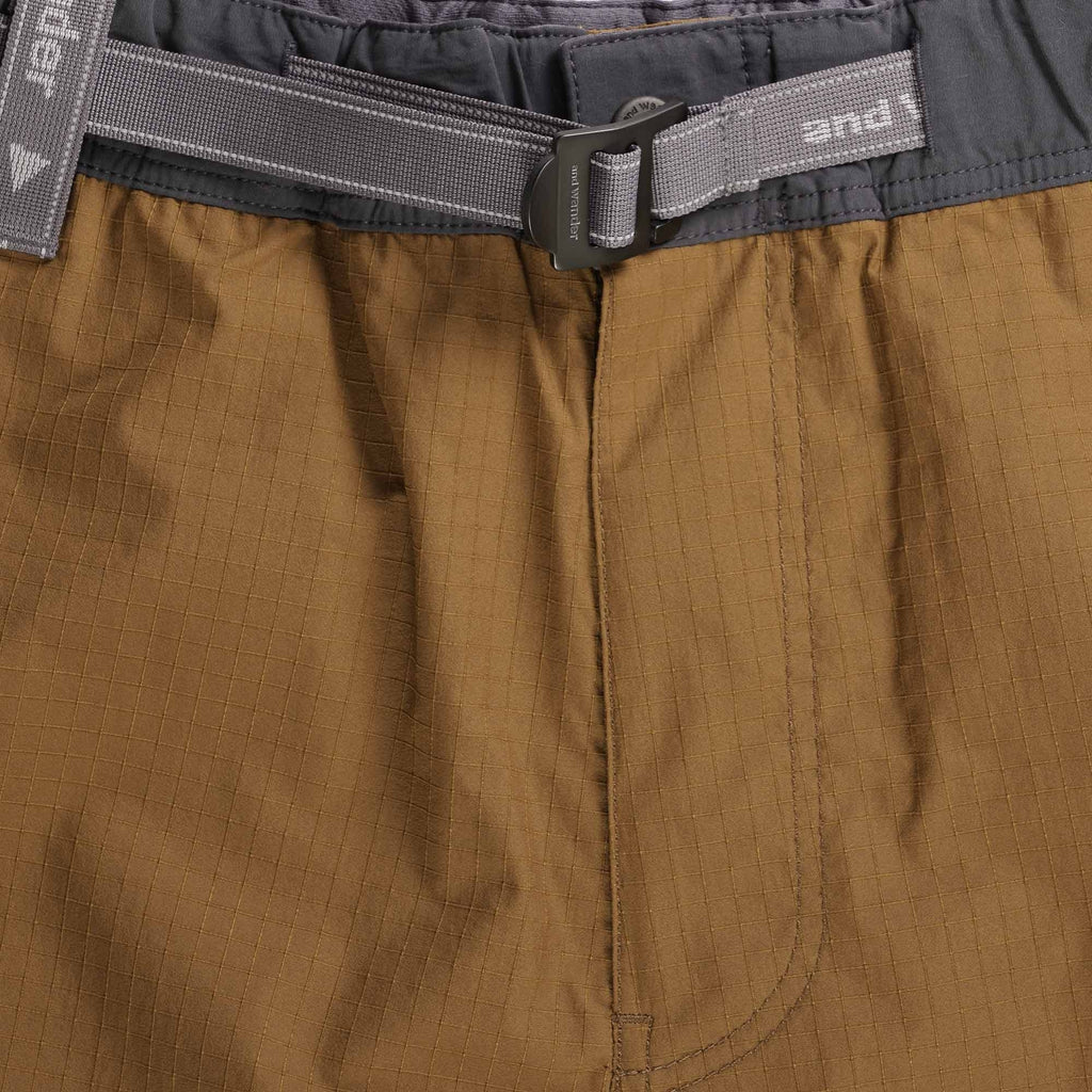 And Wander Straight-Leg Mesh-Trimmed Ripstop Shorts - Brown