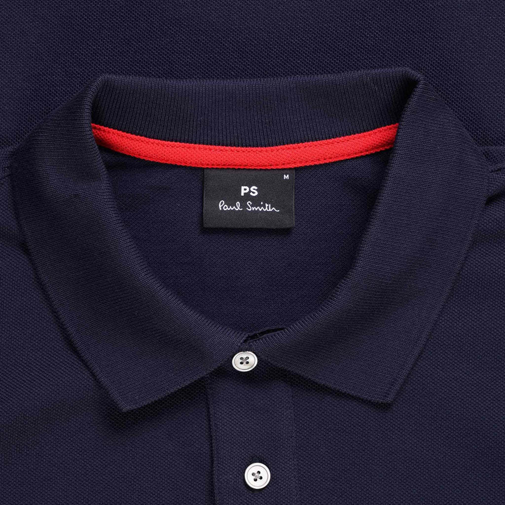Paul Smith Long-Sleeve Zebra Logo Polo Shirt - Dark Navy