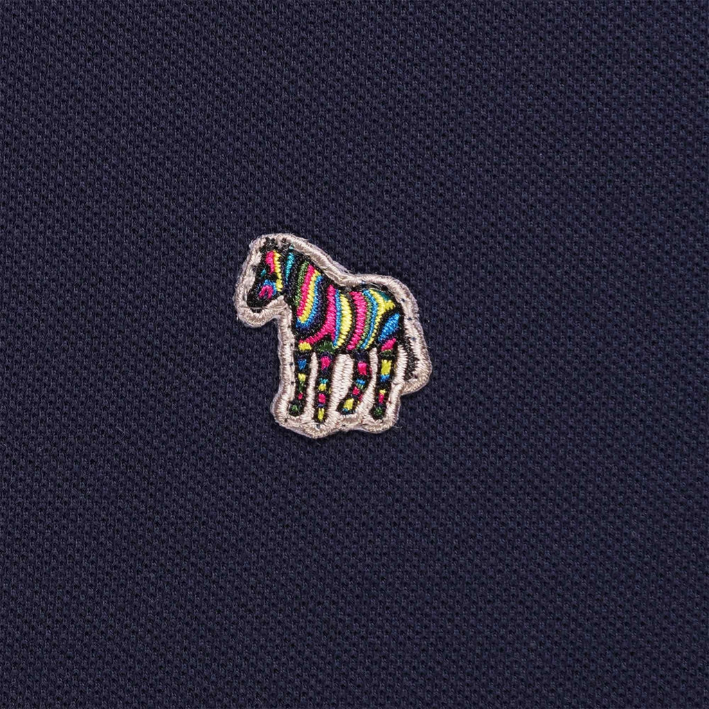 Paul Smith Long-Sleeve Zebra Logo Polo Shirt - Dark Navy