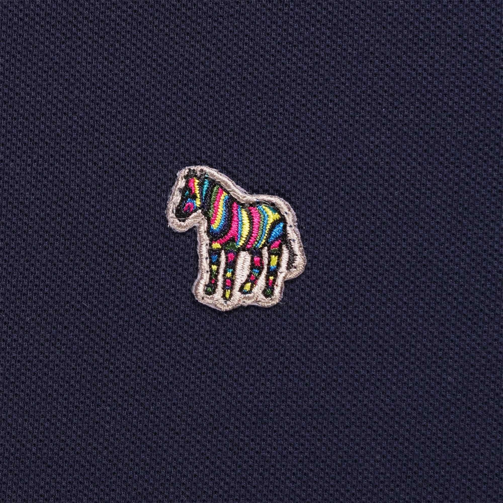 Paul Smith Long-Sleeve Zebra Logo Polo Shirt - Dark Navy
