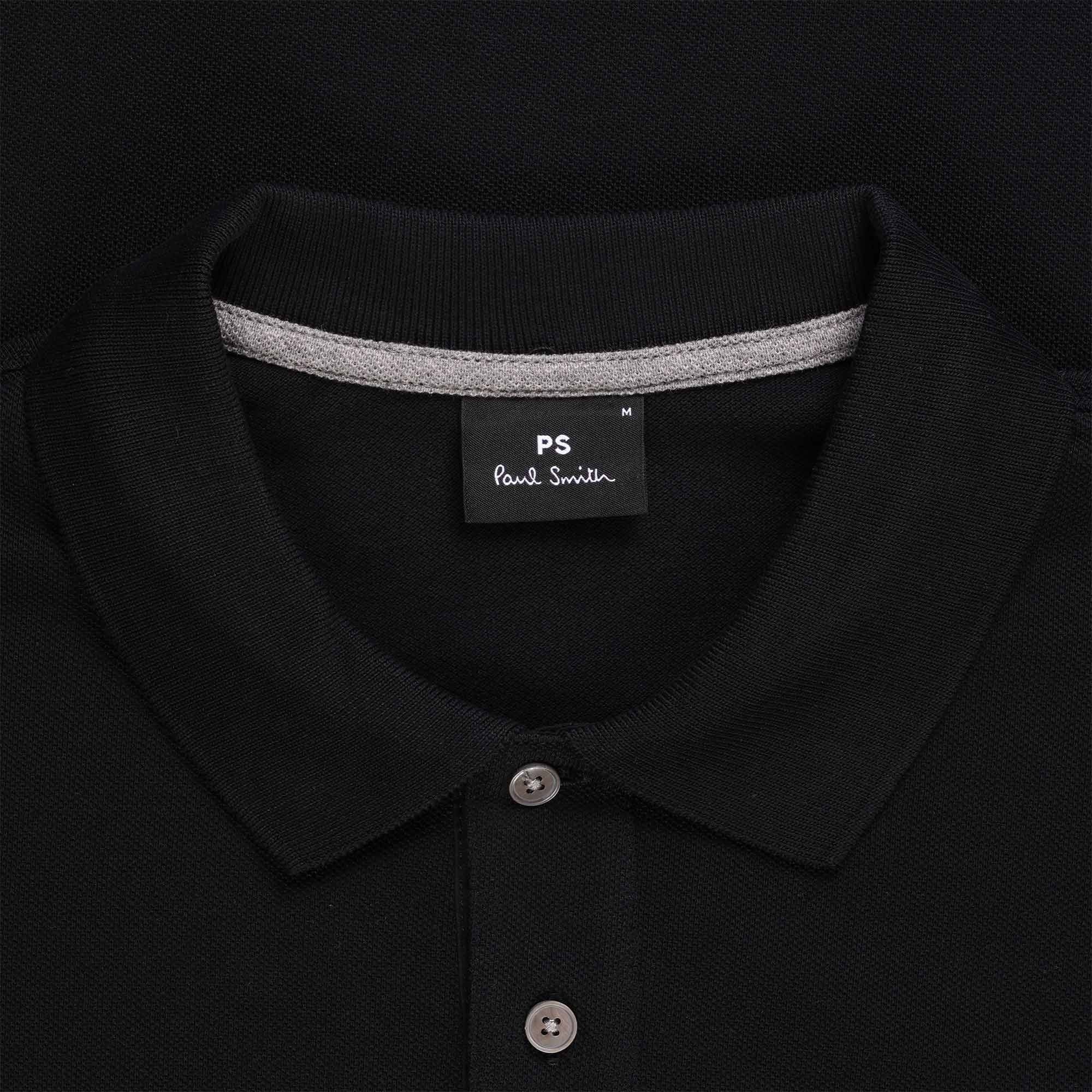 Paul Smith Long-Sleeve Zebra Logo Polo Shirt - Black