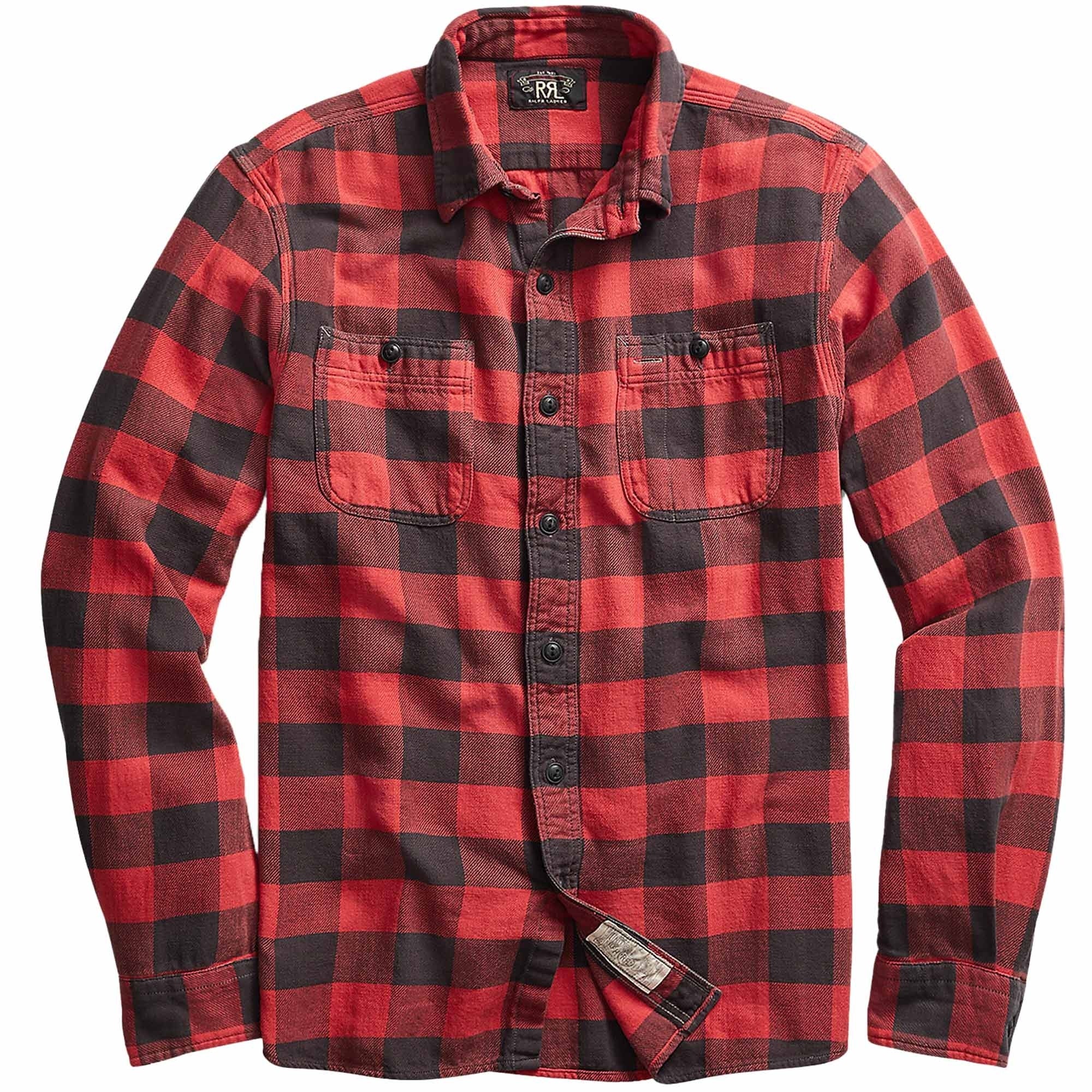 RRL by Ralph Lauren Plaid Twill Work Shirt - Red Check