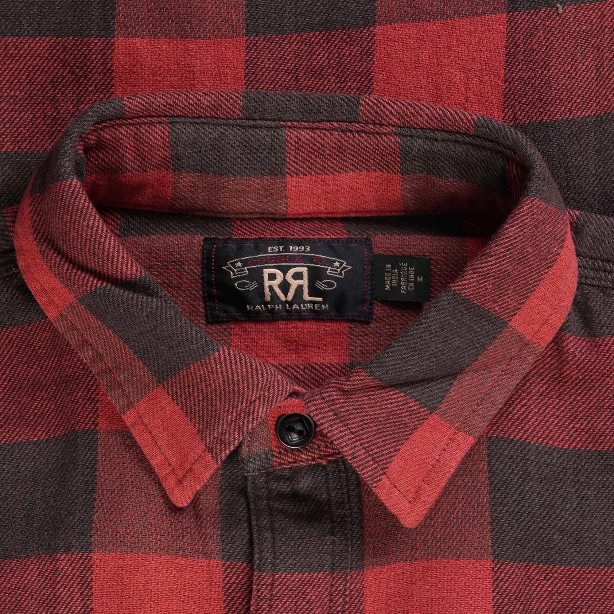RRL by Ralph Lauren Plaid Twill Work Shirt - Red Check