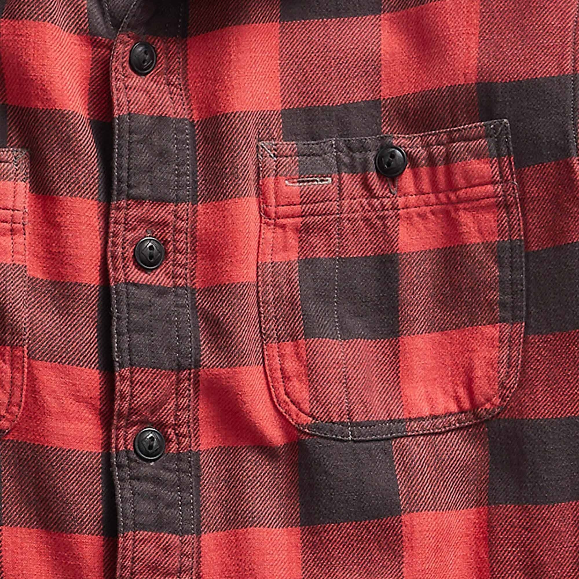 RRL by Ralph Lauren Plaid Twill Work Shirt - Red Check