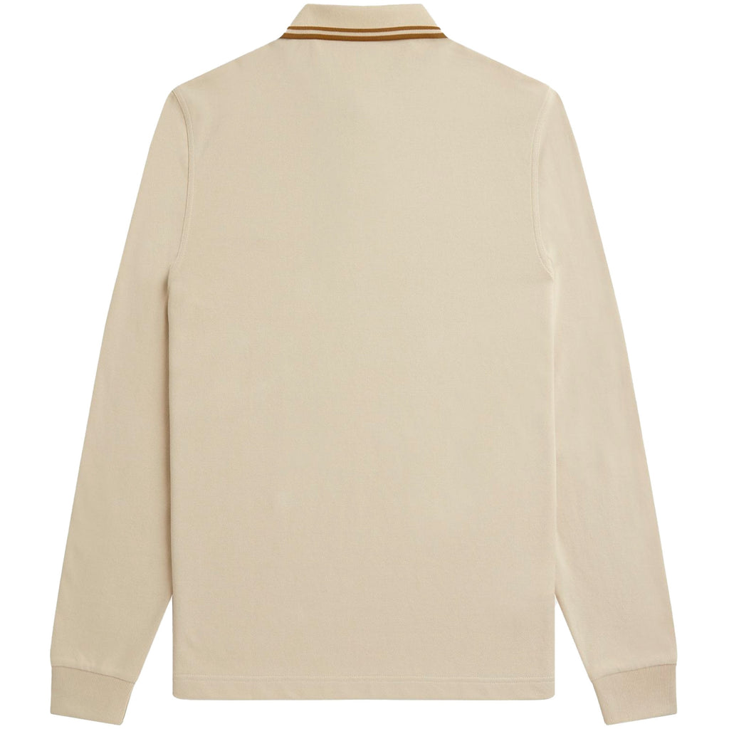 Fred Perry M3636 Long Sleeve Polo Shirt - Oatmeal
