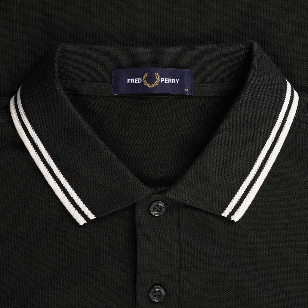 Fred Perry M3636 Long Sleeve Polo Shirt - Night Green