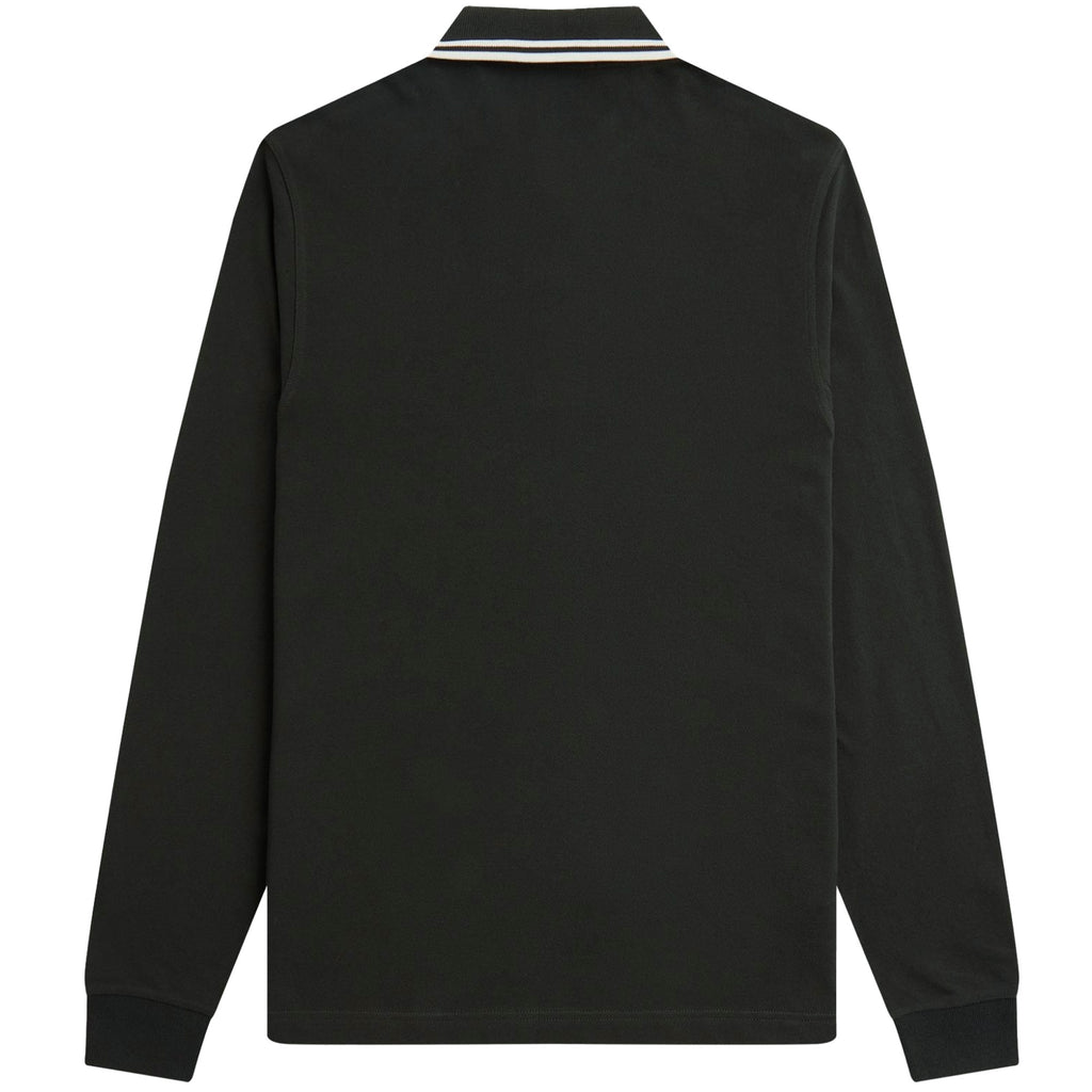 Fred Perry M3636 Long Sleeve Polo Shirt - Night Green