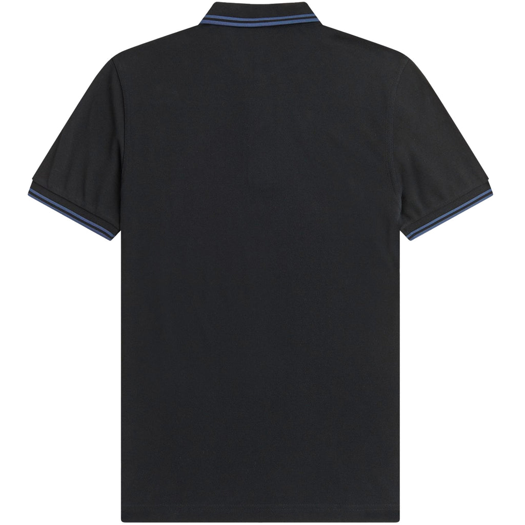 Fred Perry M3600 Twin Tipped Polo Shirt - Black and Midnight Blue