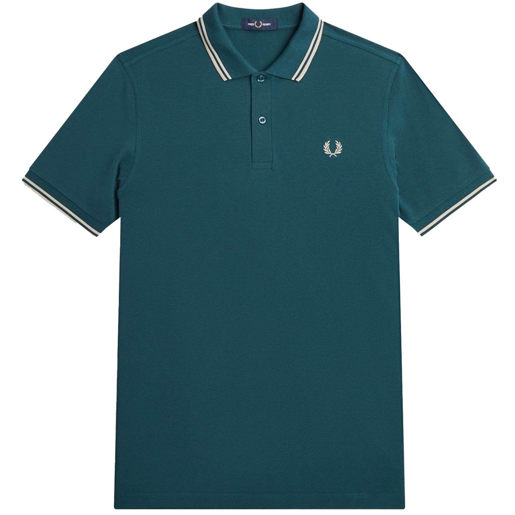 Fred Perry M3600 Twin Tipped Polo Shirt - Petrol Blue