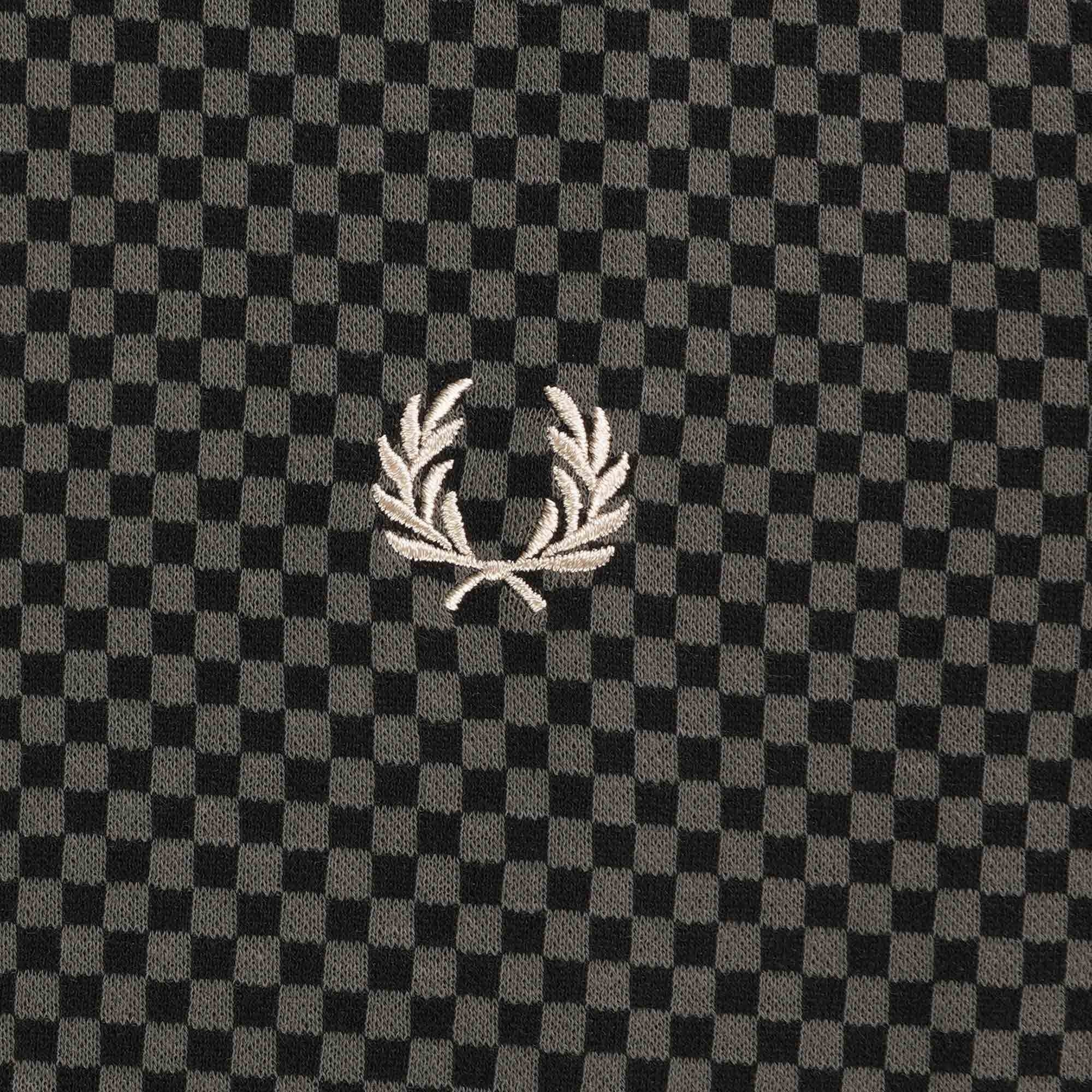 Fred Perry Micro Chequerboard Polo Shirt - Black