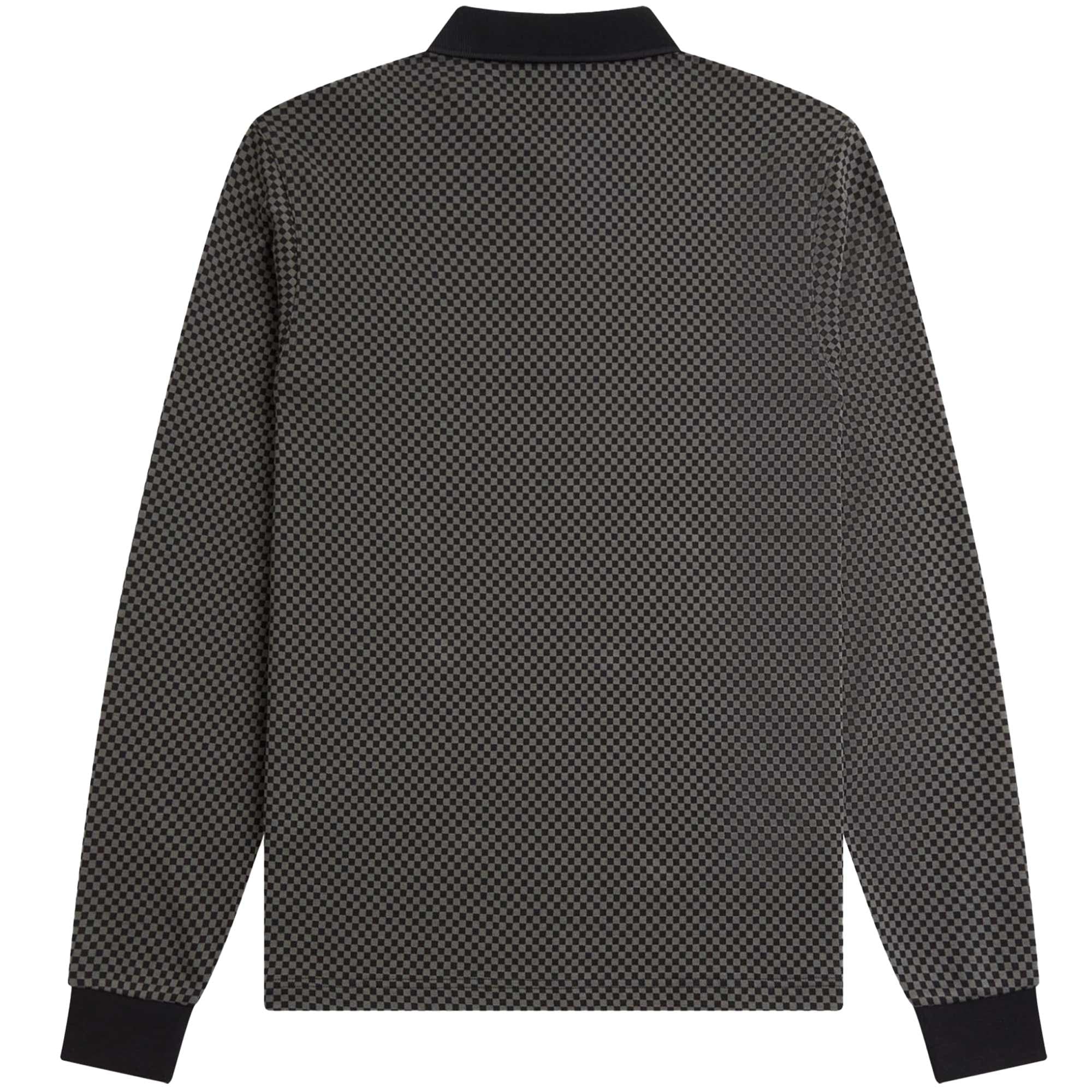 Fred Perry Micro Chequerboard Polo Shirt - Black