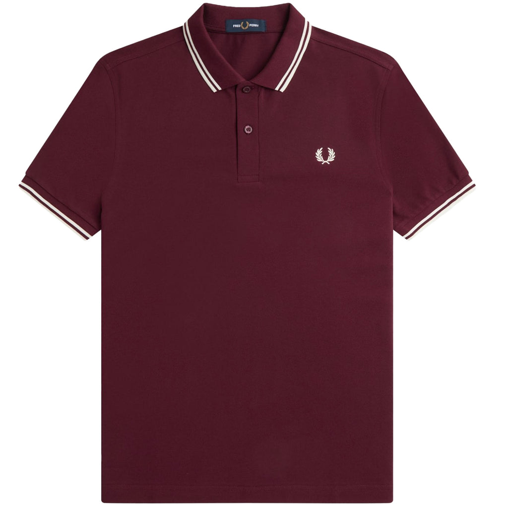 Fred Perry M3600 Twin Tipped Polo Shirt - Oxblood