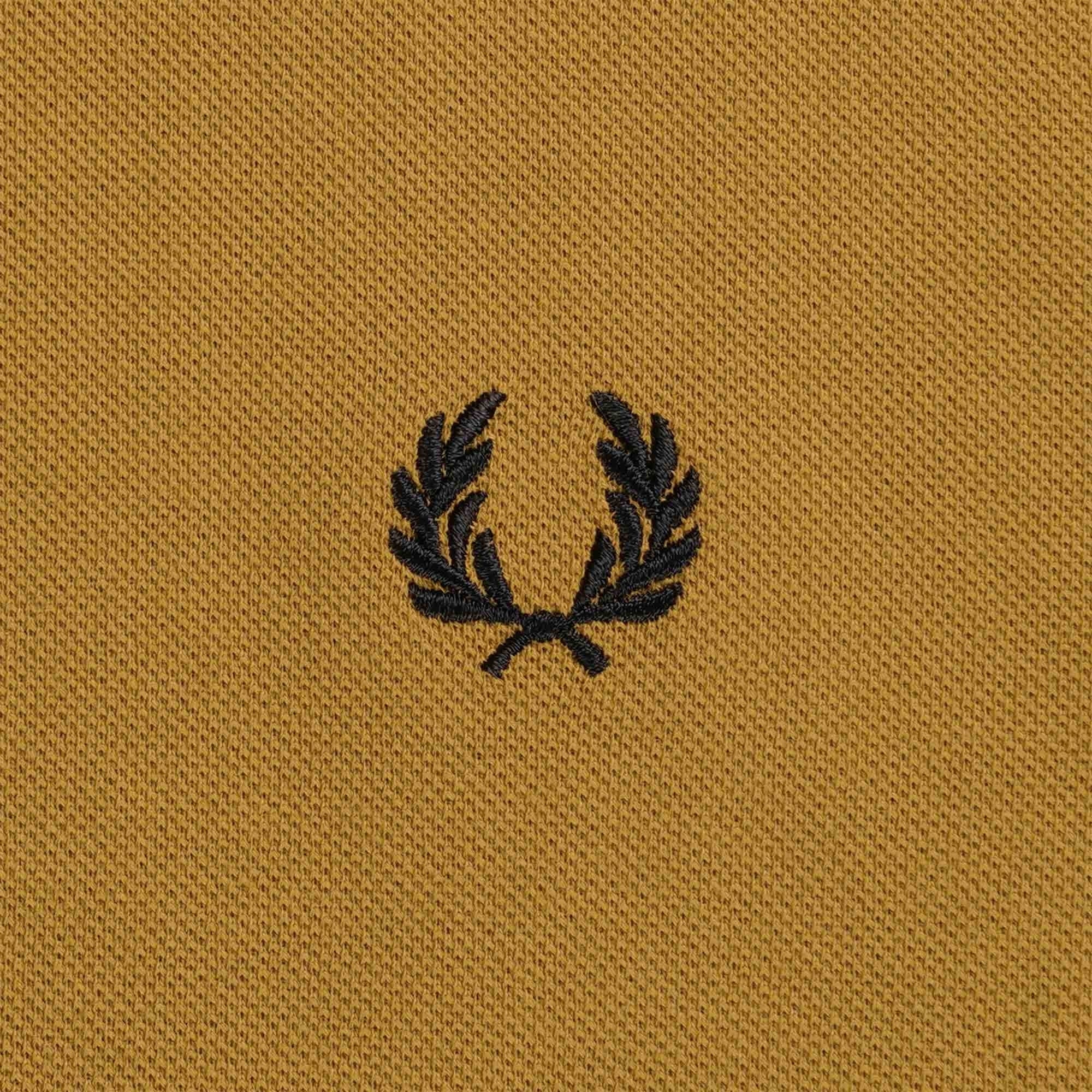 Fred Perry M3636 Long Sleeve Polo Shirt - Dark Caramel