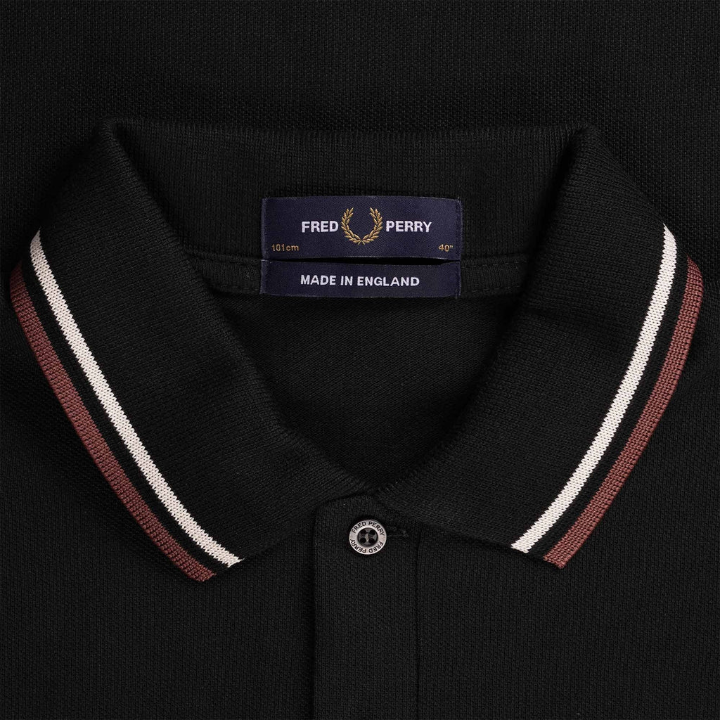 Fred Perry Reissues M12 Twin Tipped Polo Shirt - Black & Oatmeal