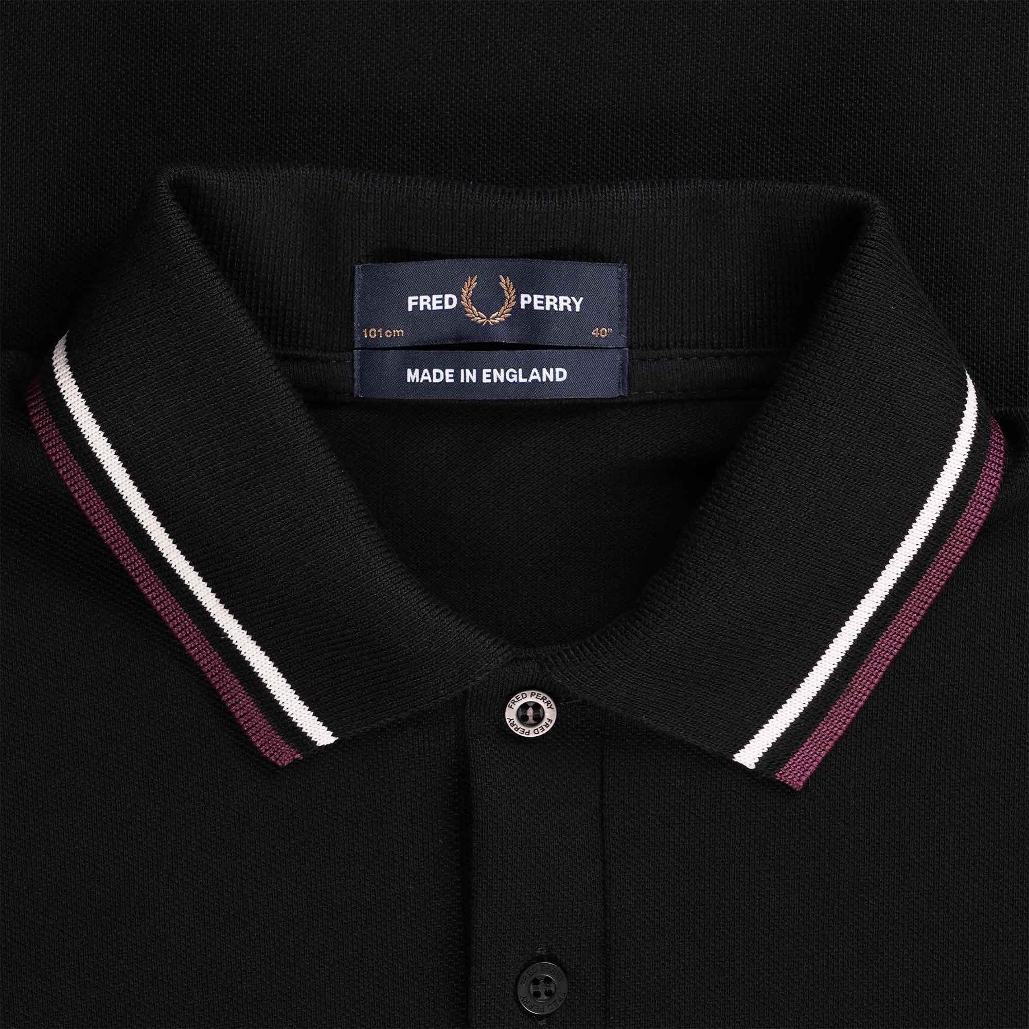 Fred Perry Reissues M12 Twin Tipped Polo Shirt - Black