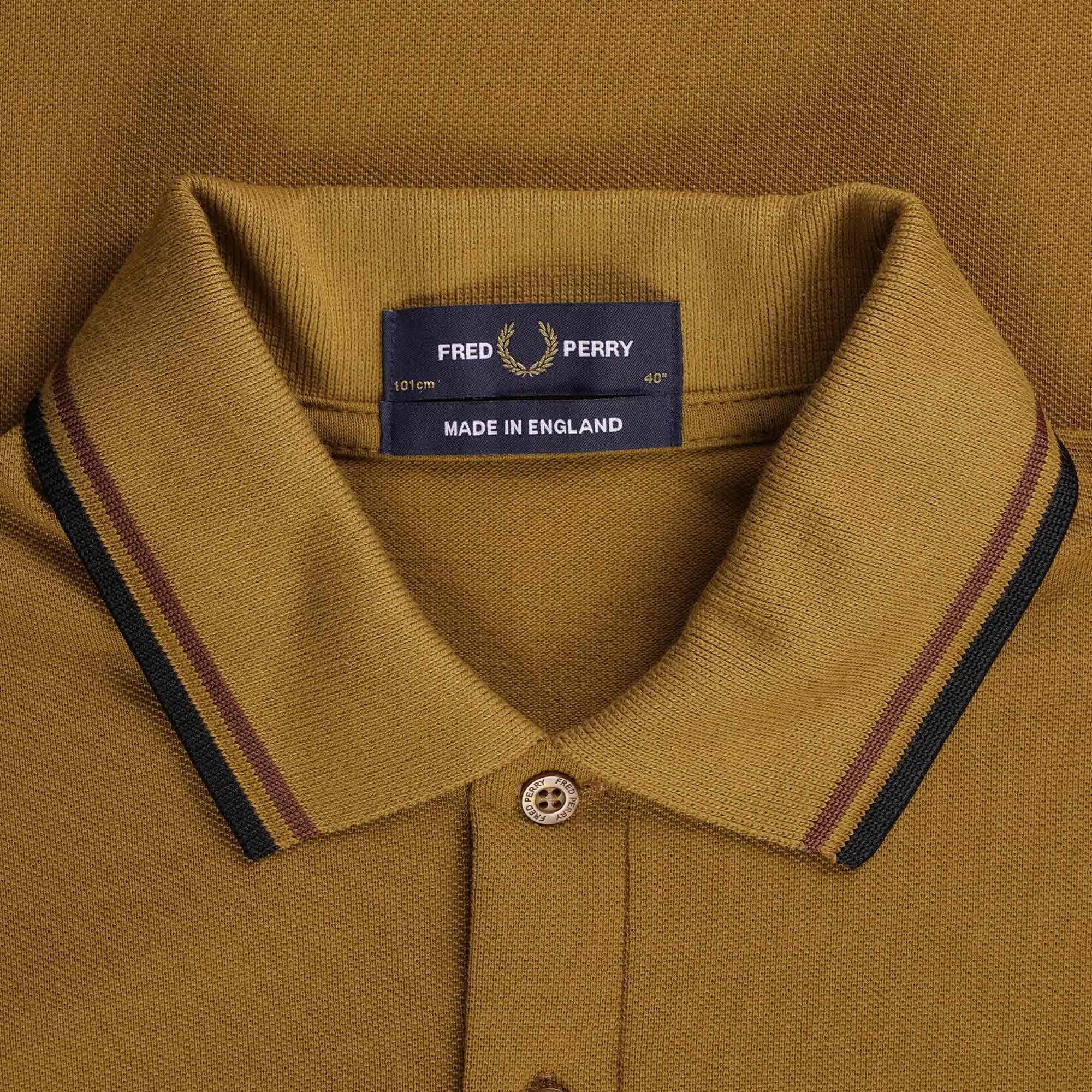 Fred Perry Reissues M12 Twin Tipped Polo Shirt - Dark Caramel