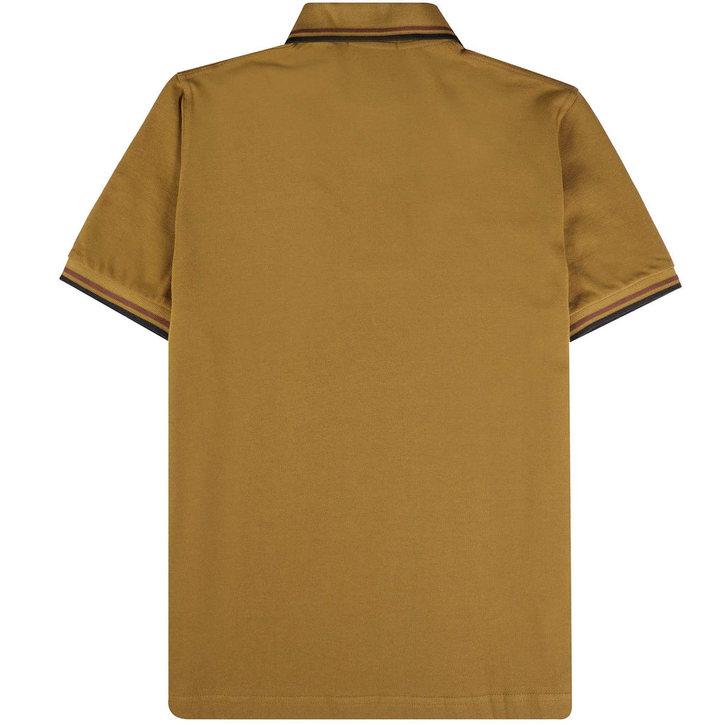 Fred Perry Reissues M12 Twin Tipped Polo Shirt - Dark Caramel