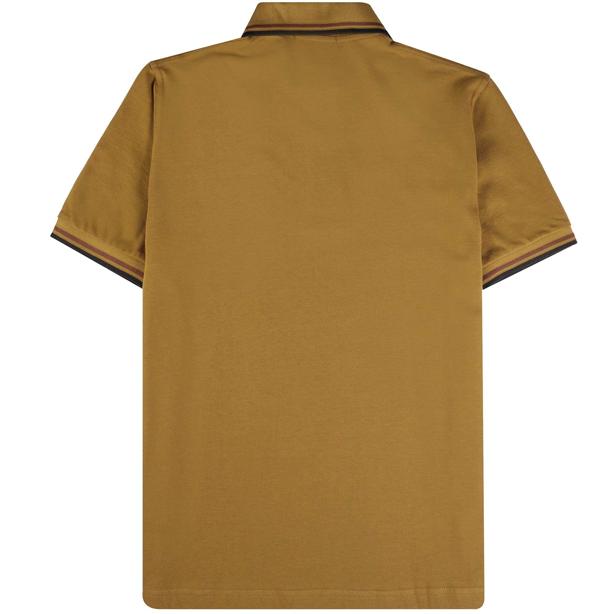 Fred Perry Reissues M12 Twin Tipped Polo Shirt - Dark Caramel