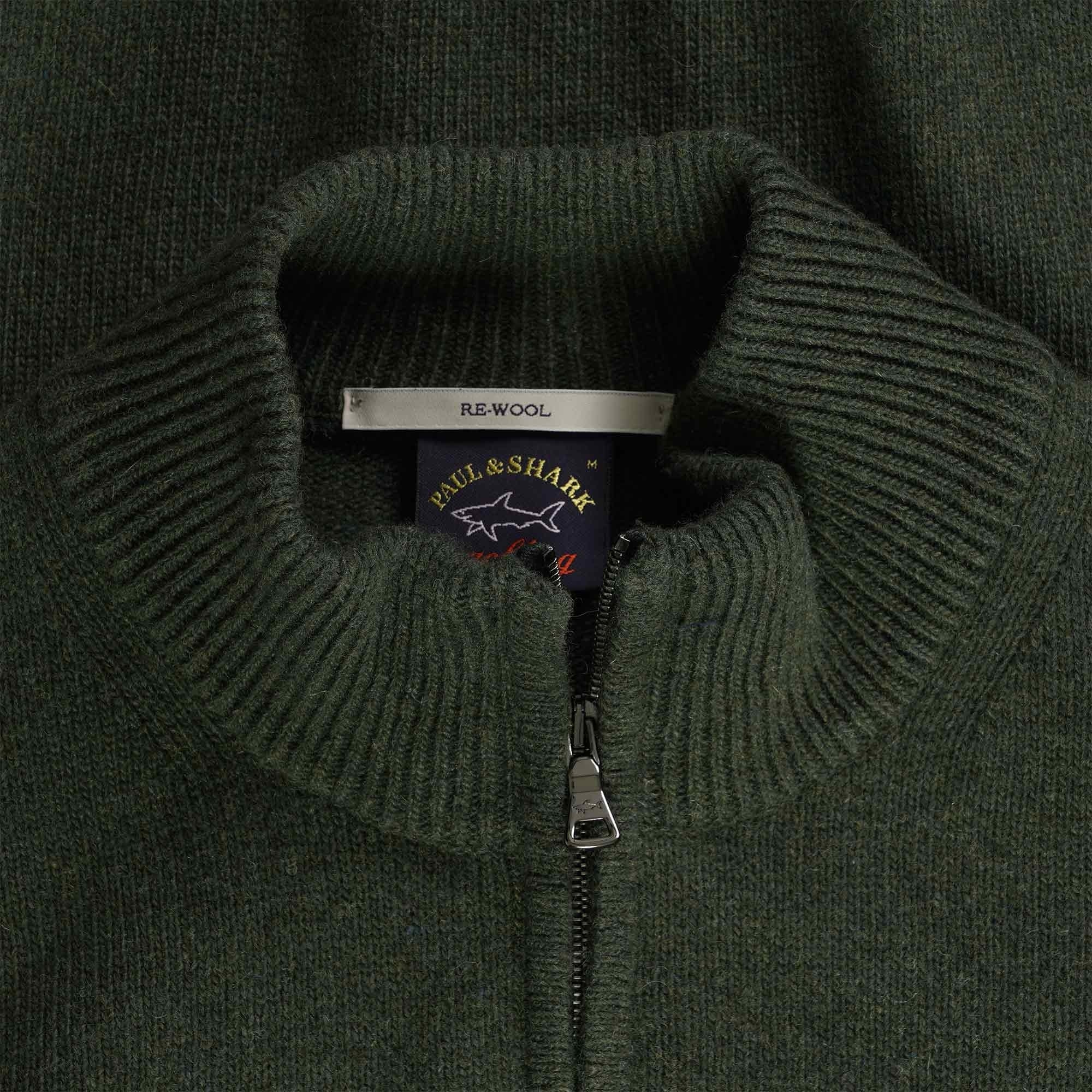 Paul and Shark Half Zip Jumper - Khaki