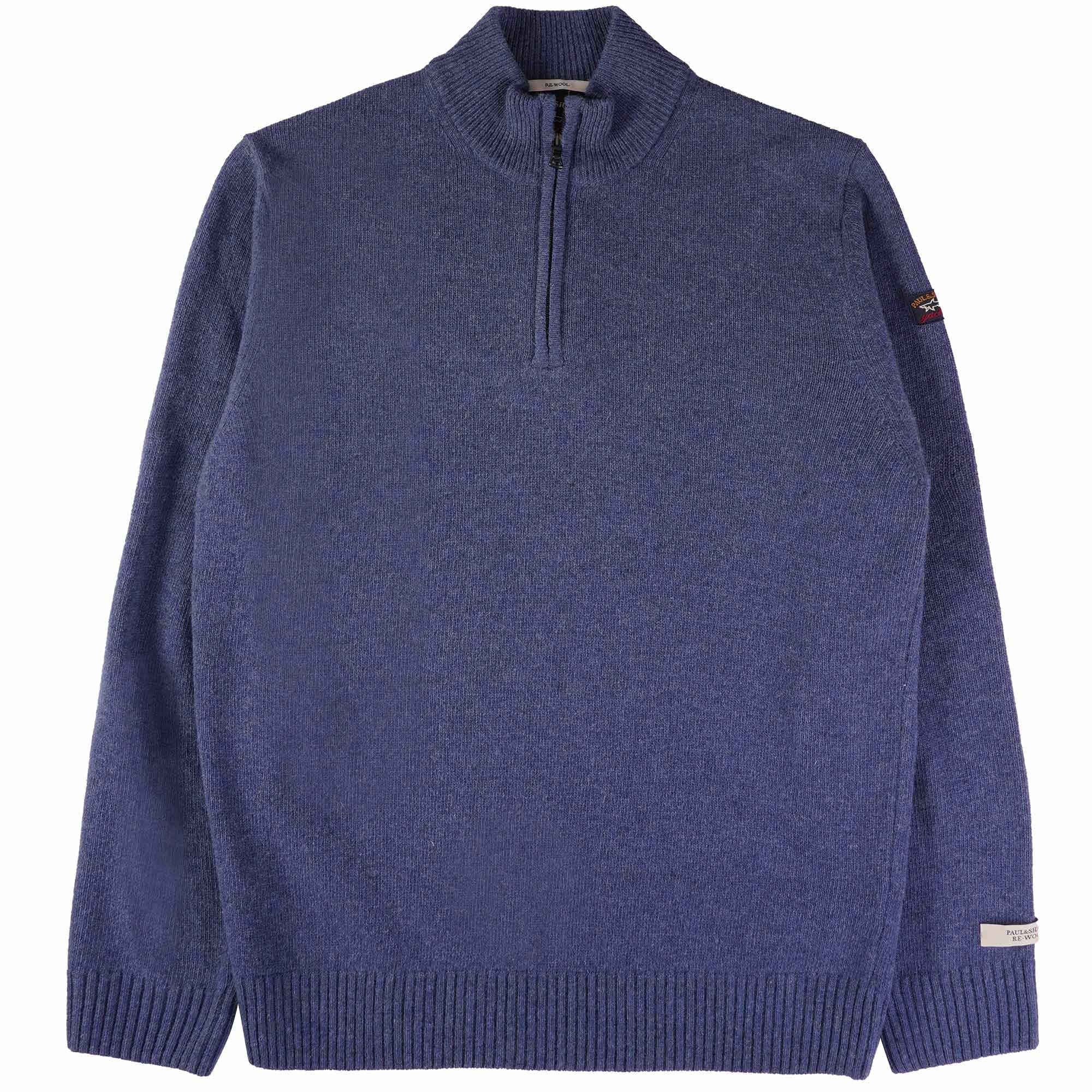 Paul and Shark Half Zip Jumper - Blue