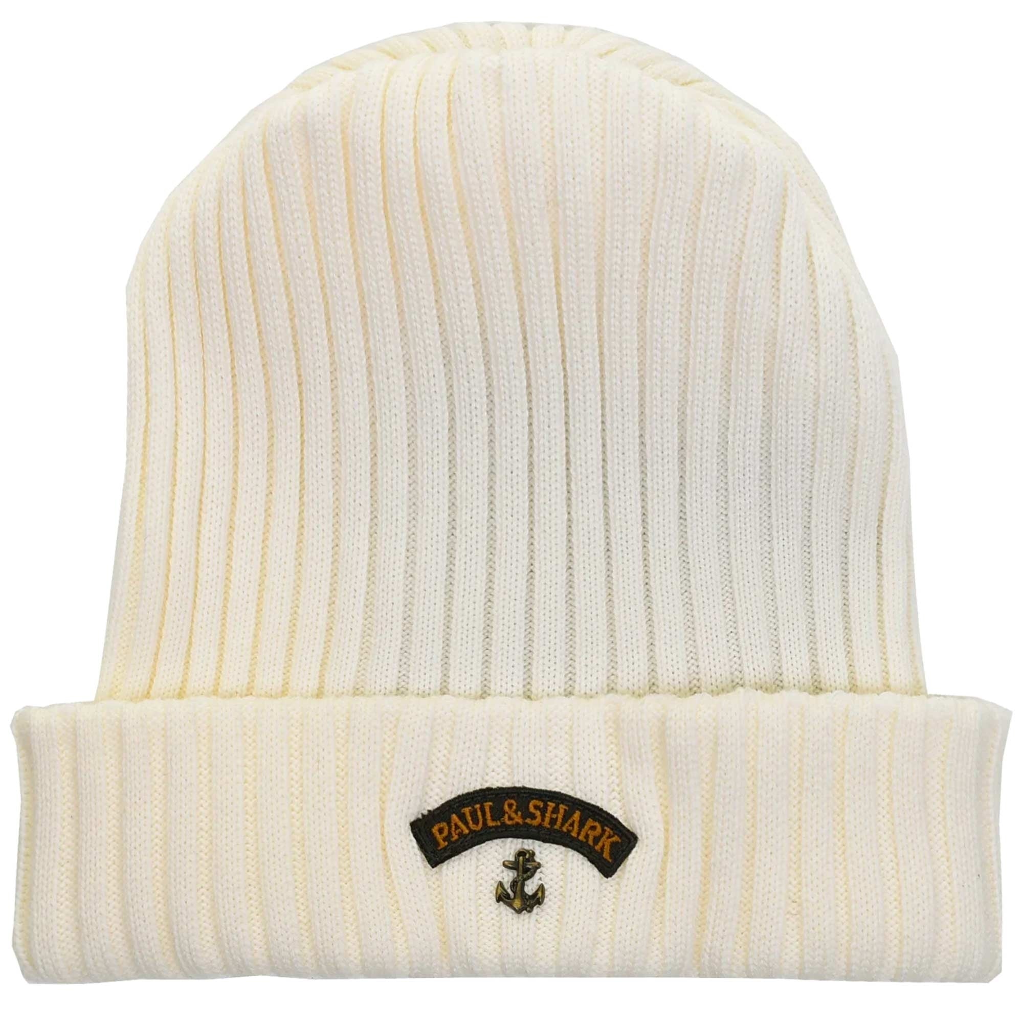 Paul and Shark Anchor Beanie - Cream
