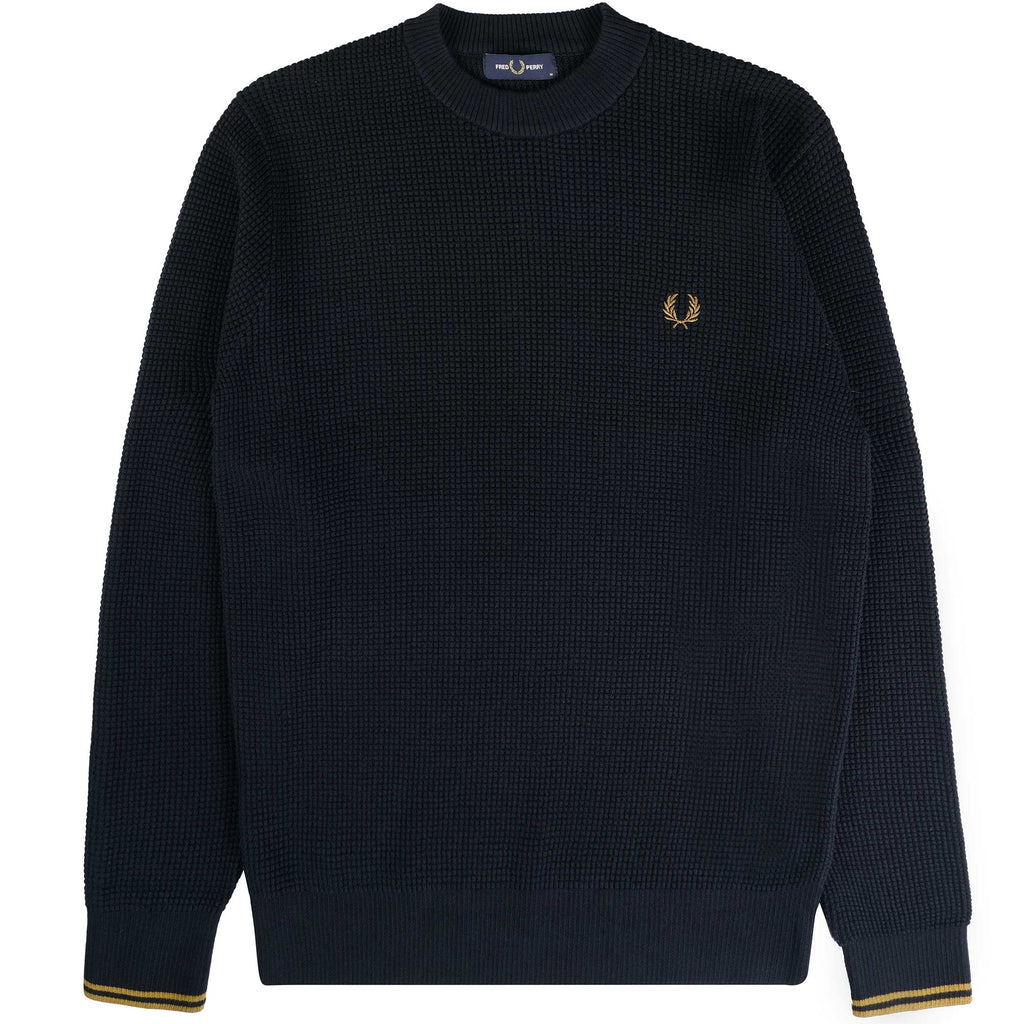 Fred Perry Waffle Jumper - Navy