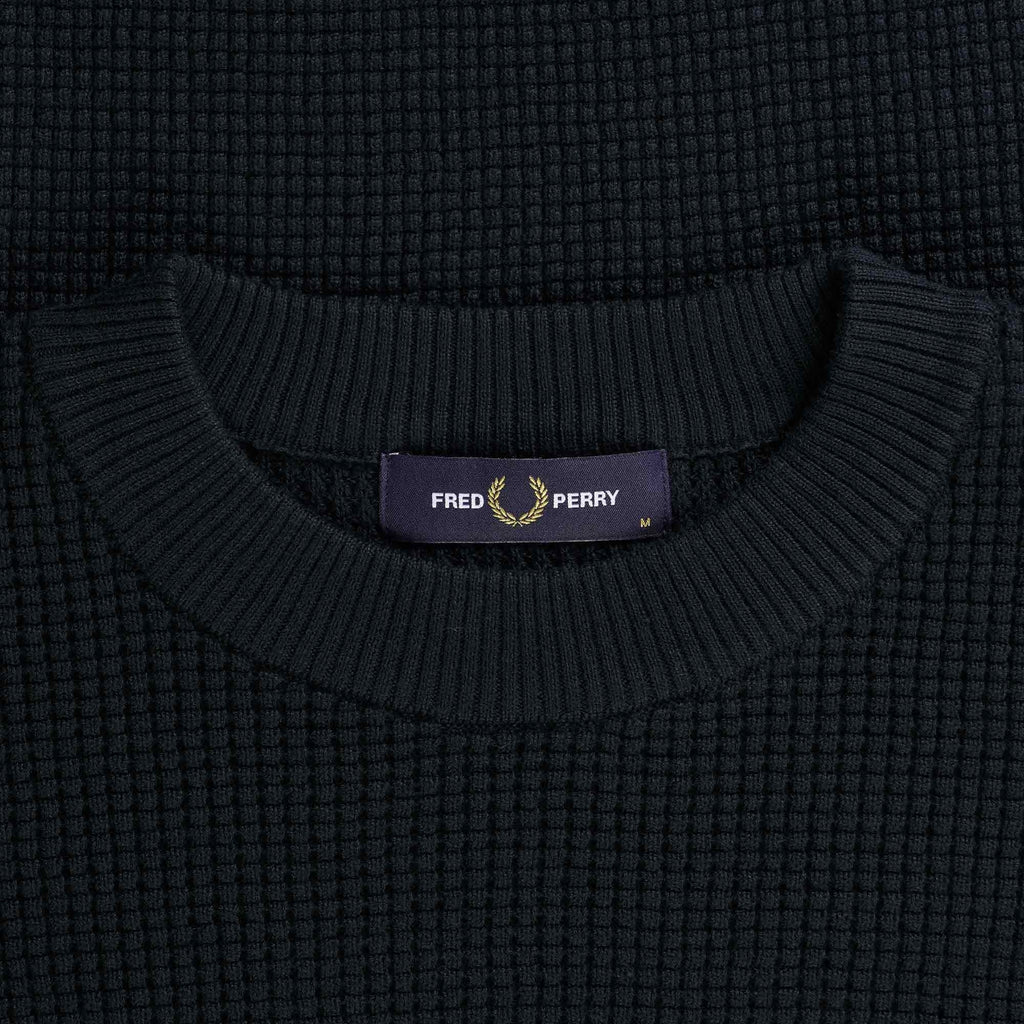 Fred Perry Waffle Jumper - Navy