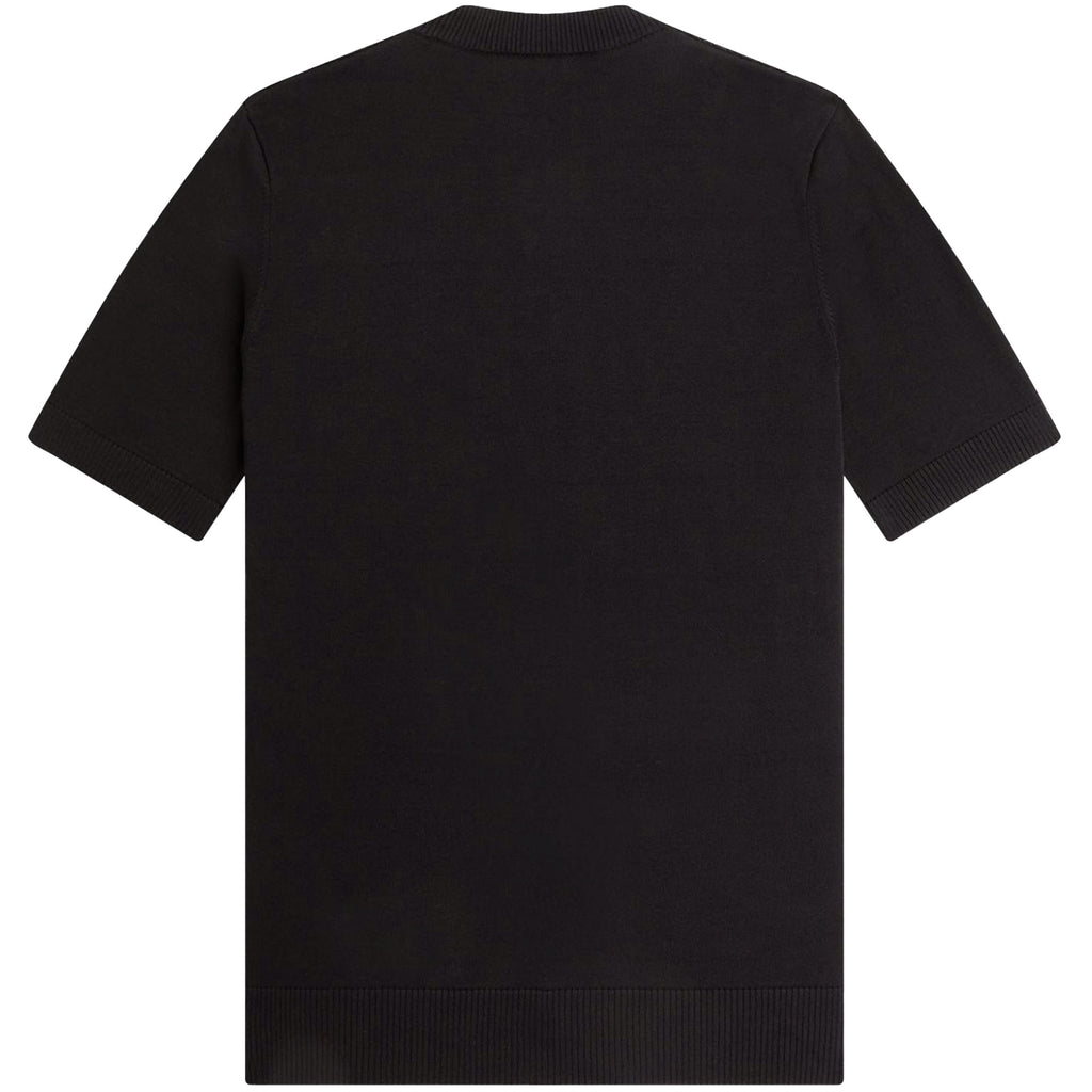 Fred Perry Waffle Stitch Henley Shirt - Black