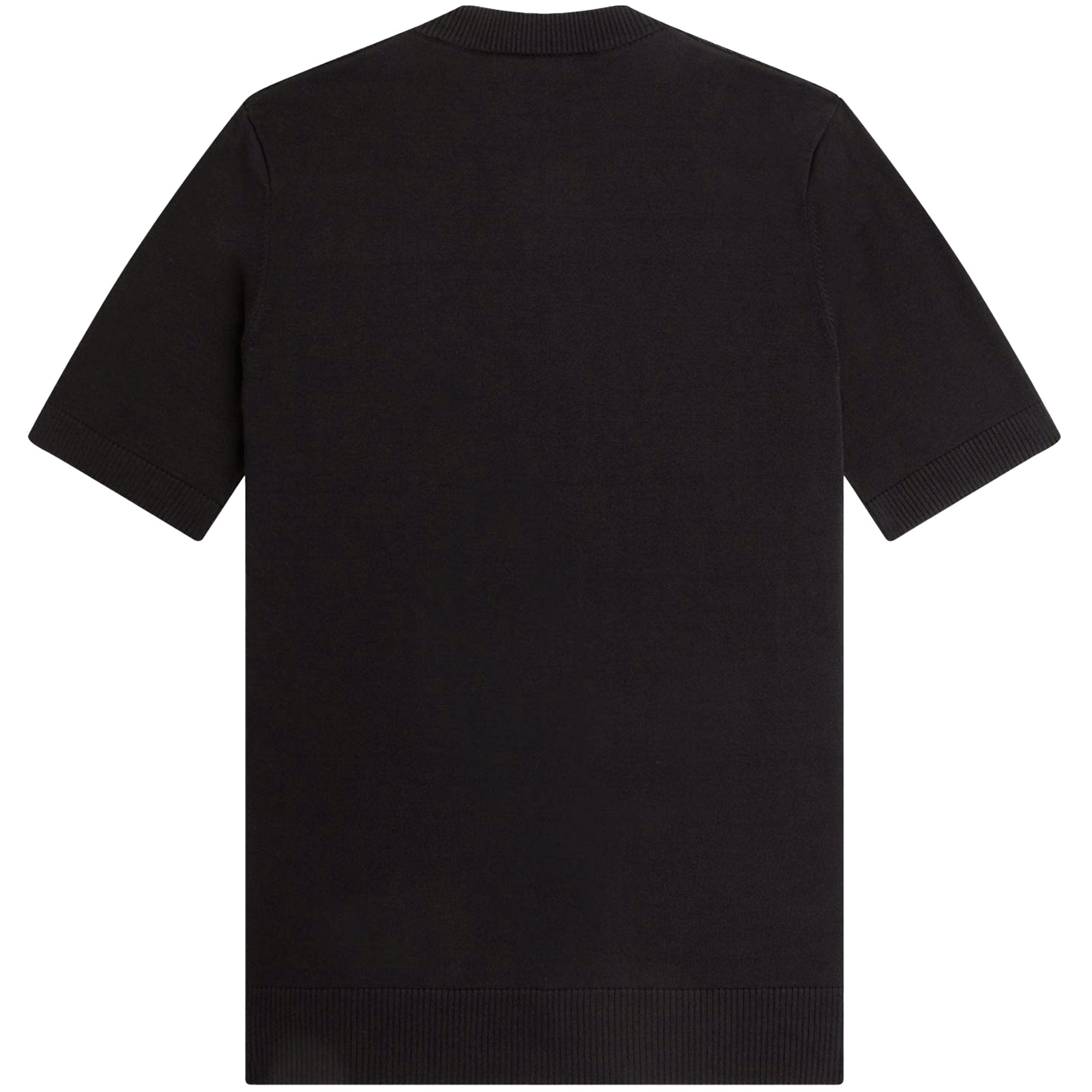Fred Perry Waffle Stitch Henley Shirt - Black