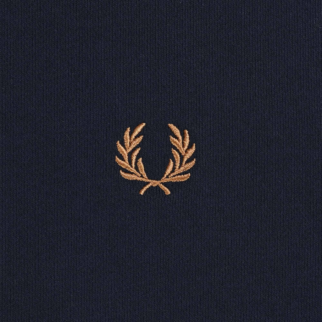 Fred Perry Crew Neck Sweatshirt - Navy and Caramel