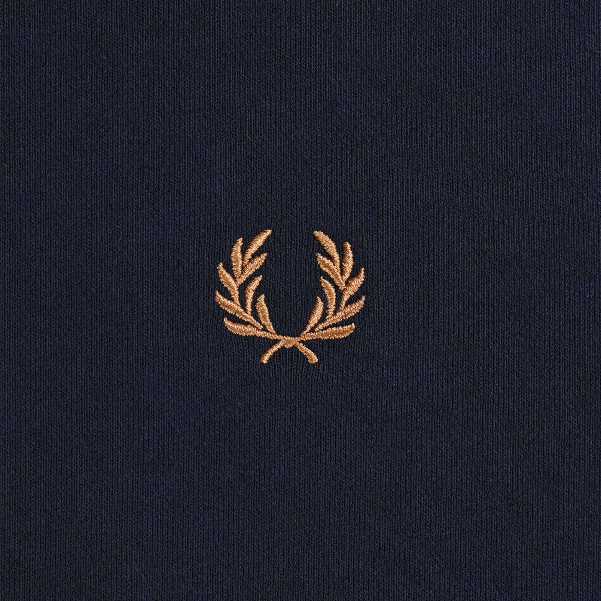 Fred Perry Crew Neck Sweatshirt - Navy and Caramel